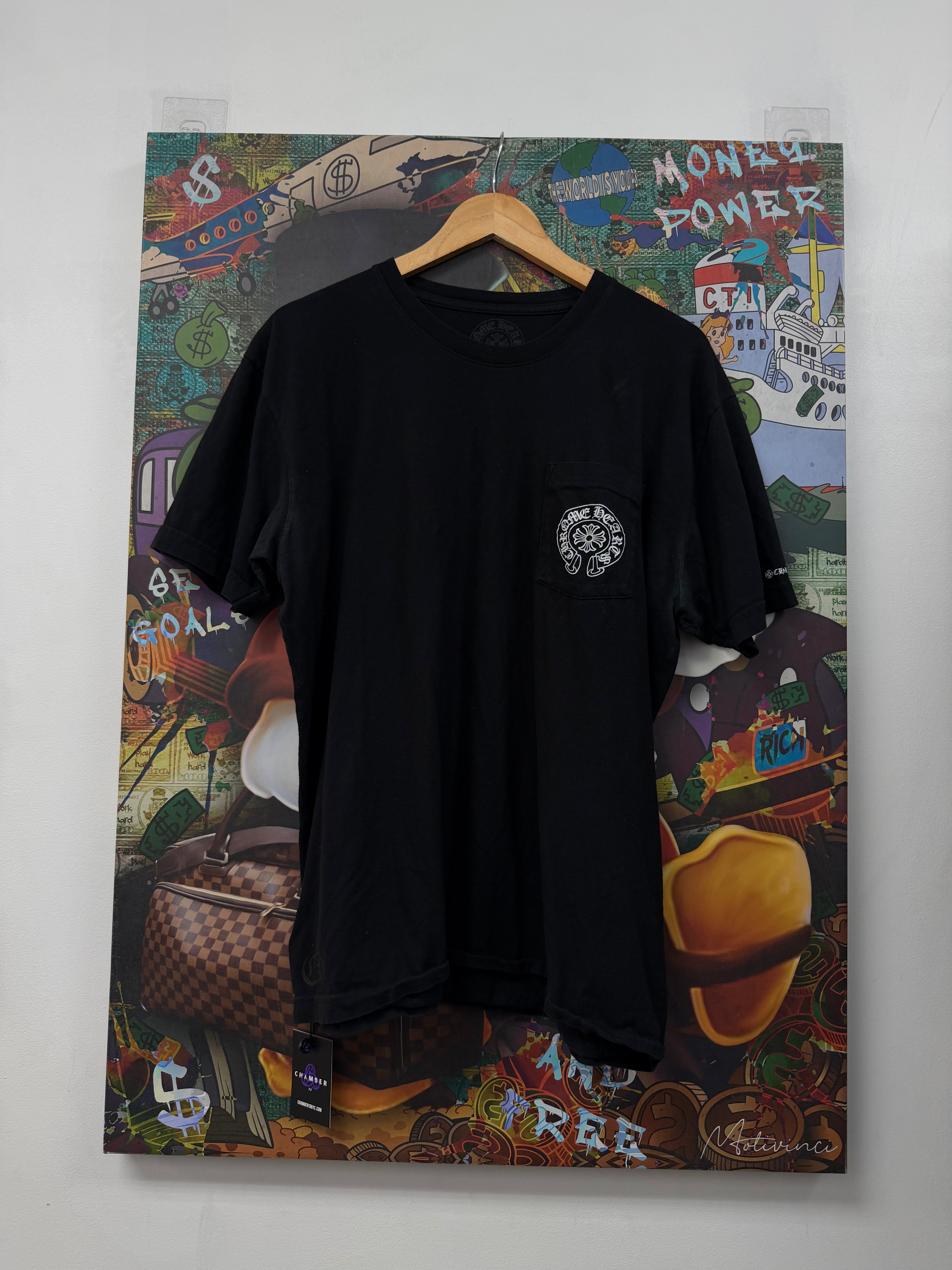 Chrome Hearts Black Horseshoe Plain Tee