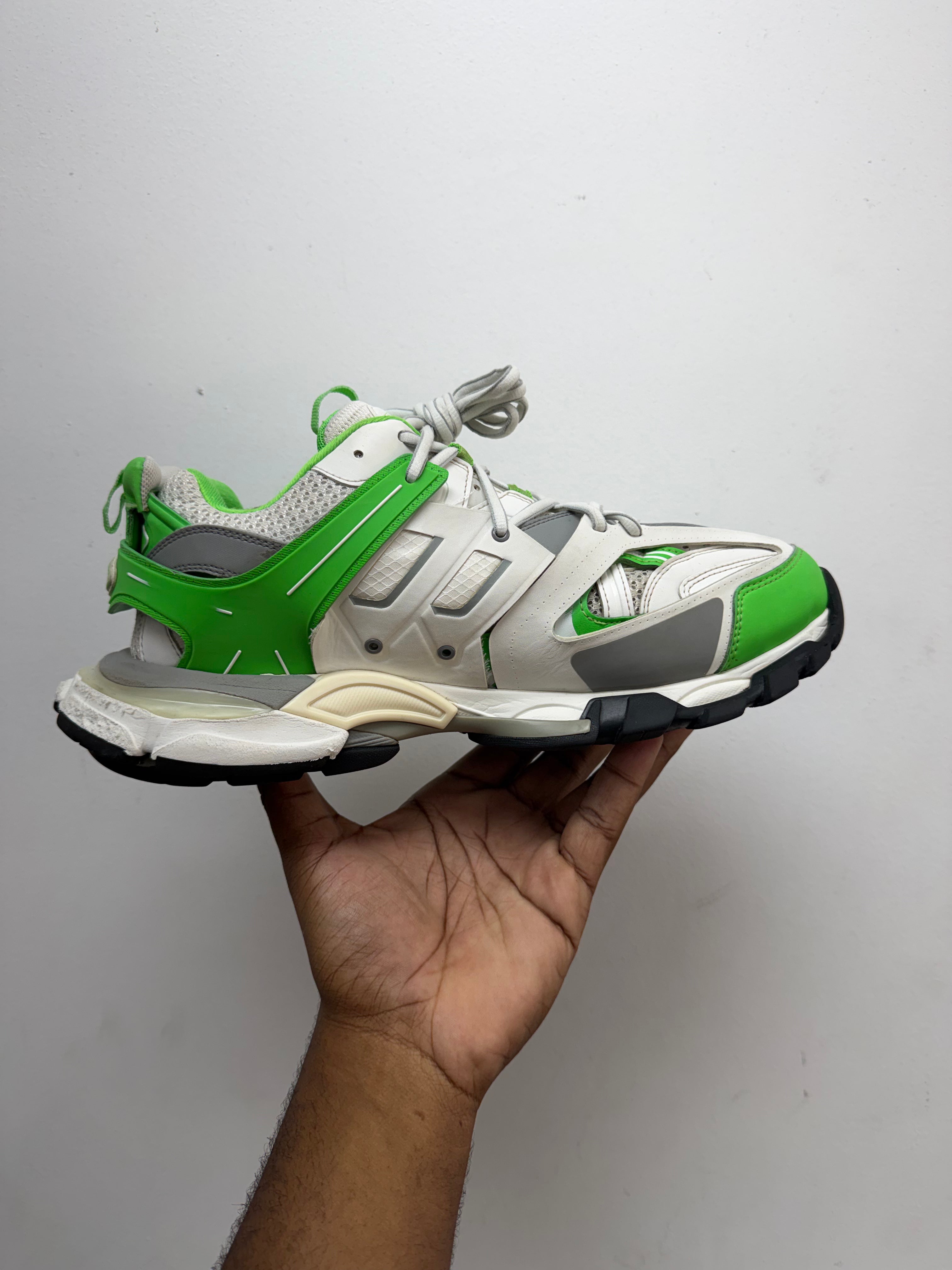 Balenciaga White Green Track Sneakers