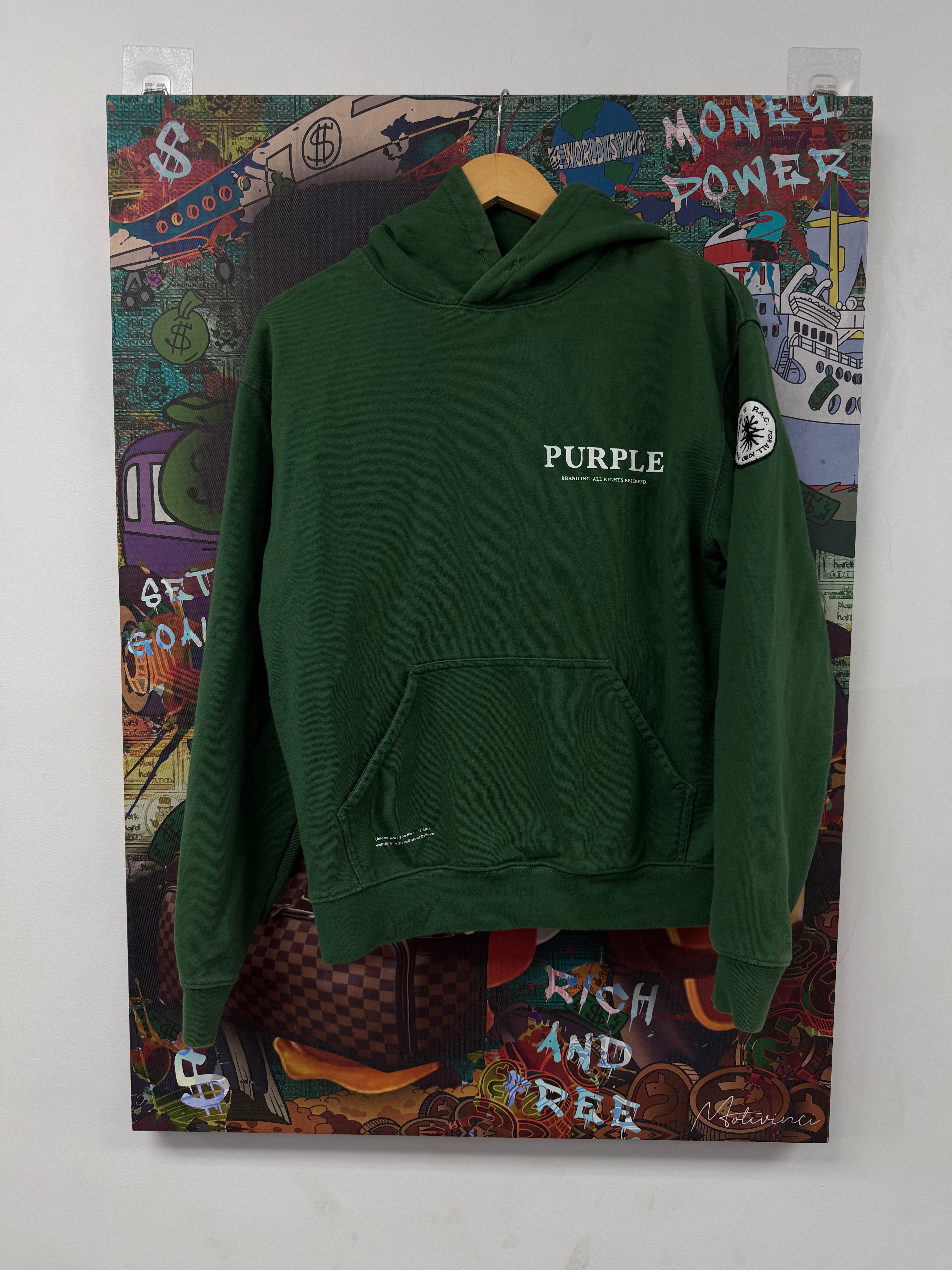 Purple Brand Cherub Green Hoodie