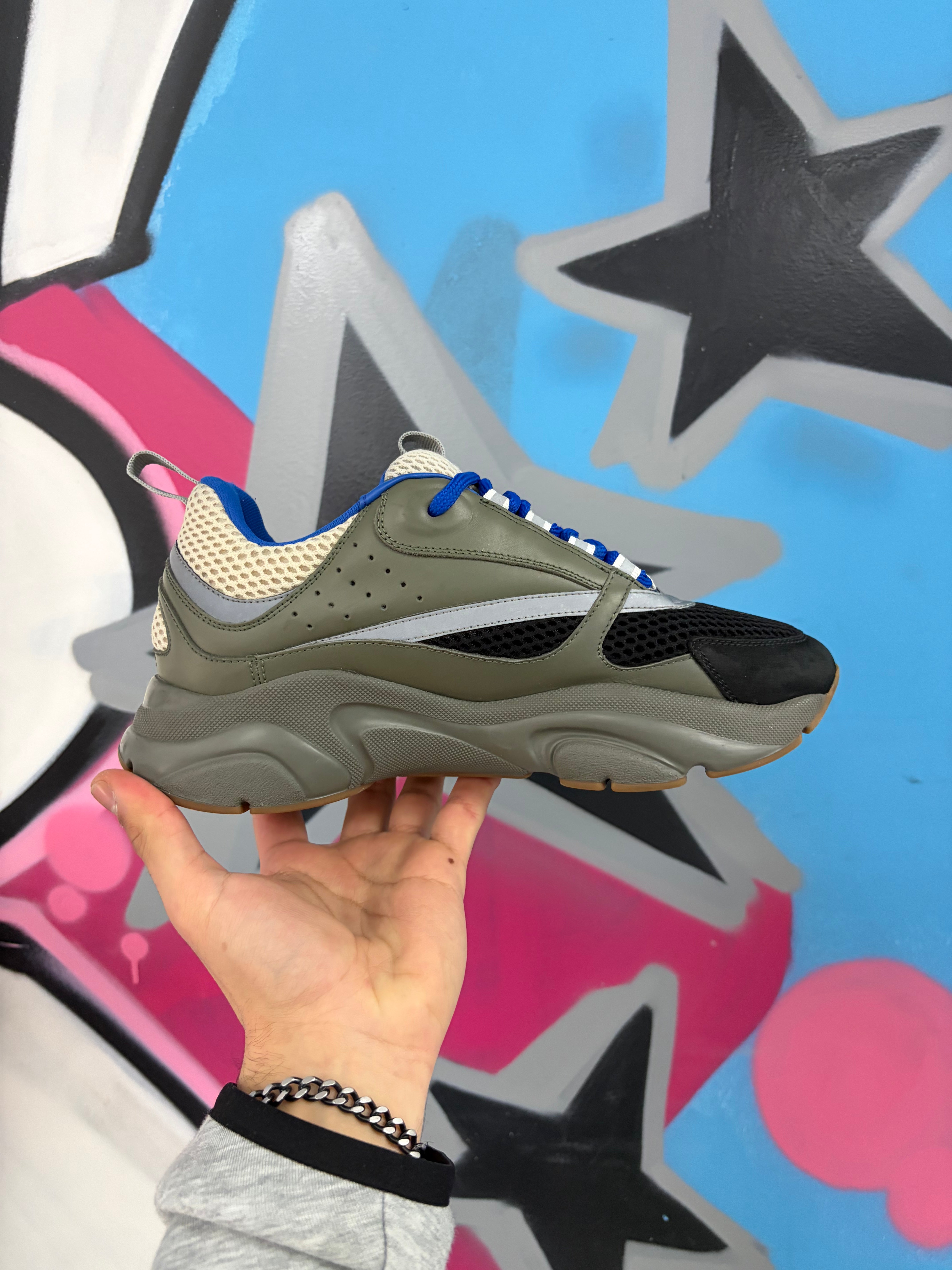 Dior B22 Olive Blue Sneakers