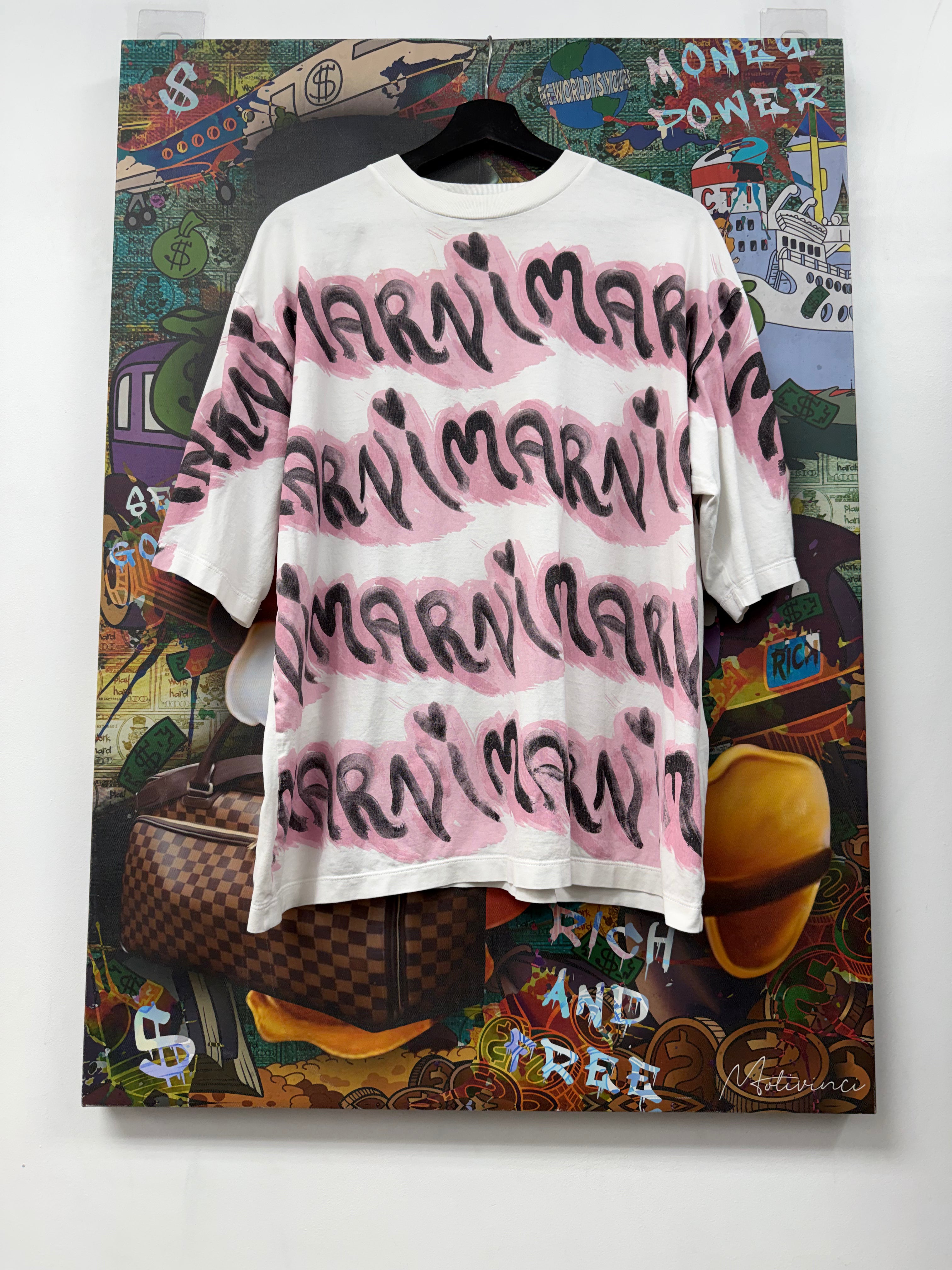 Marni White Black Pink Heart (46) Tee