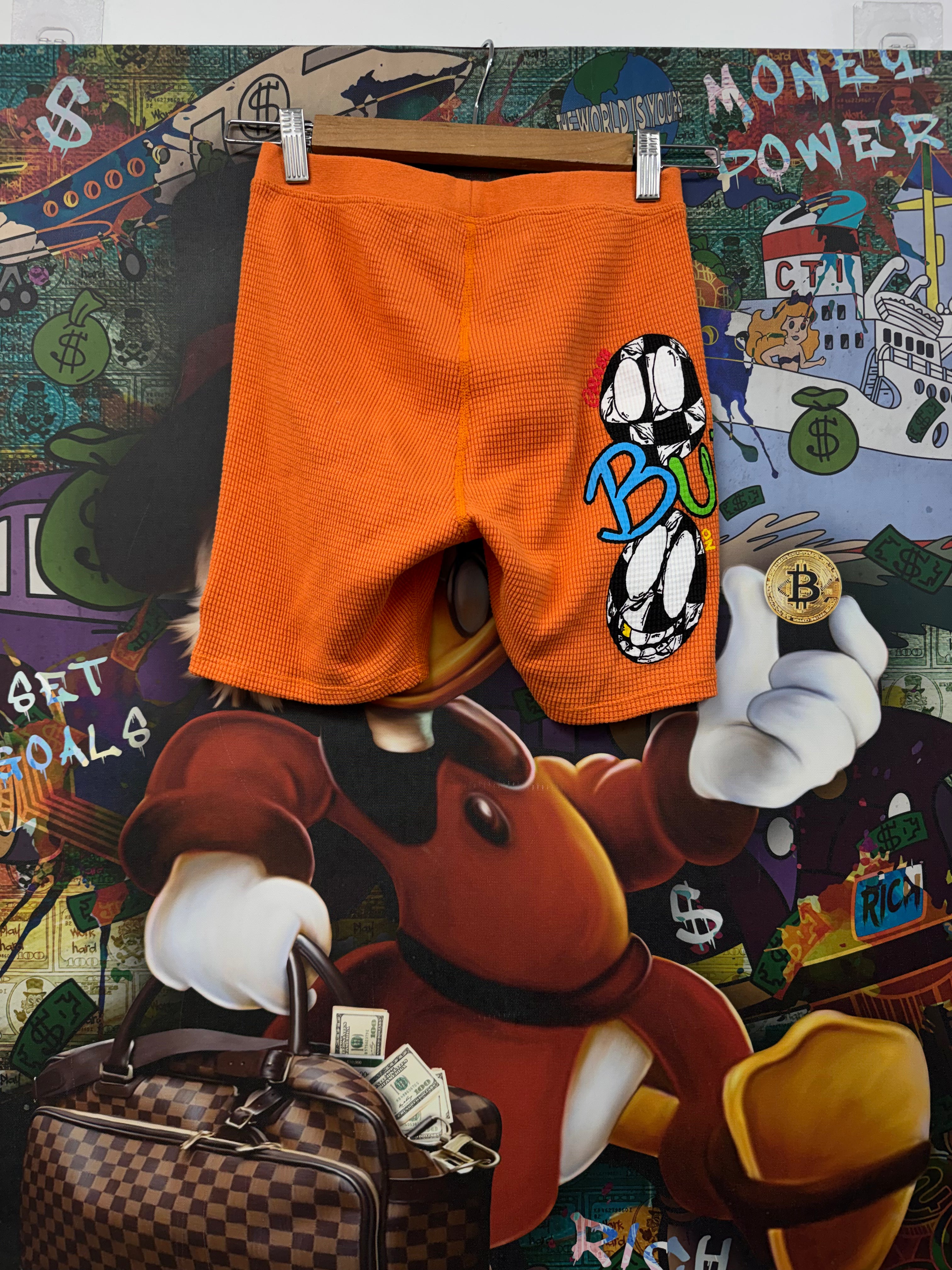 Chrome Hearts Matty Boy Orange Link Biker Thermal Shorts