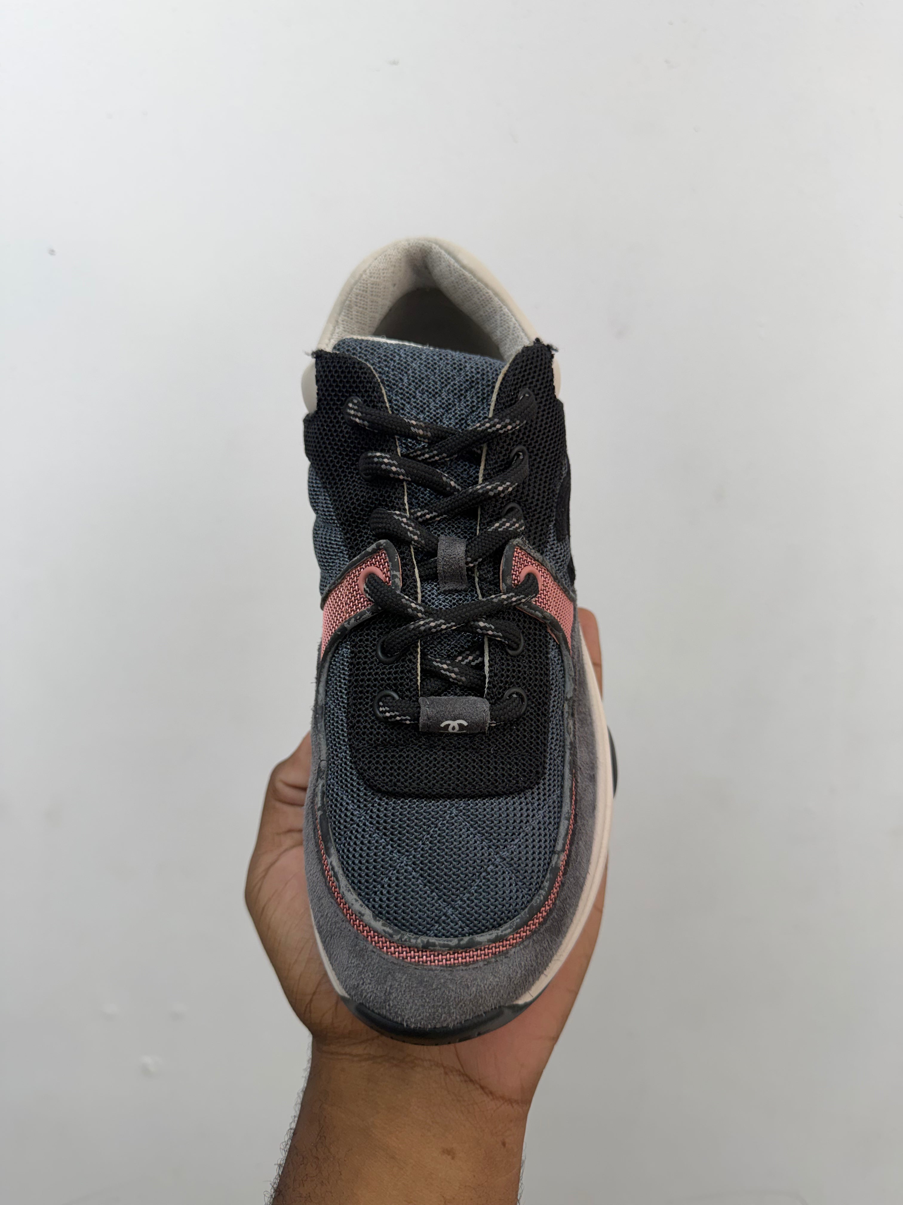 Chanel Grey Pink Sneakers