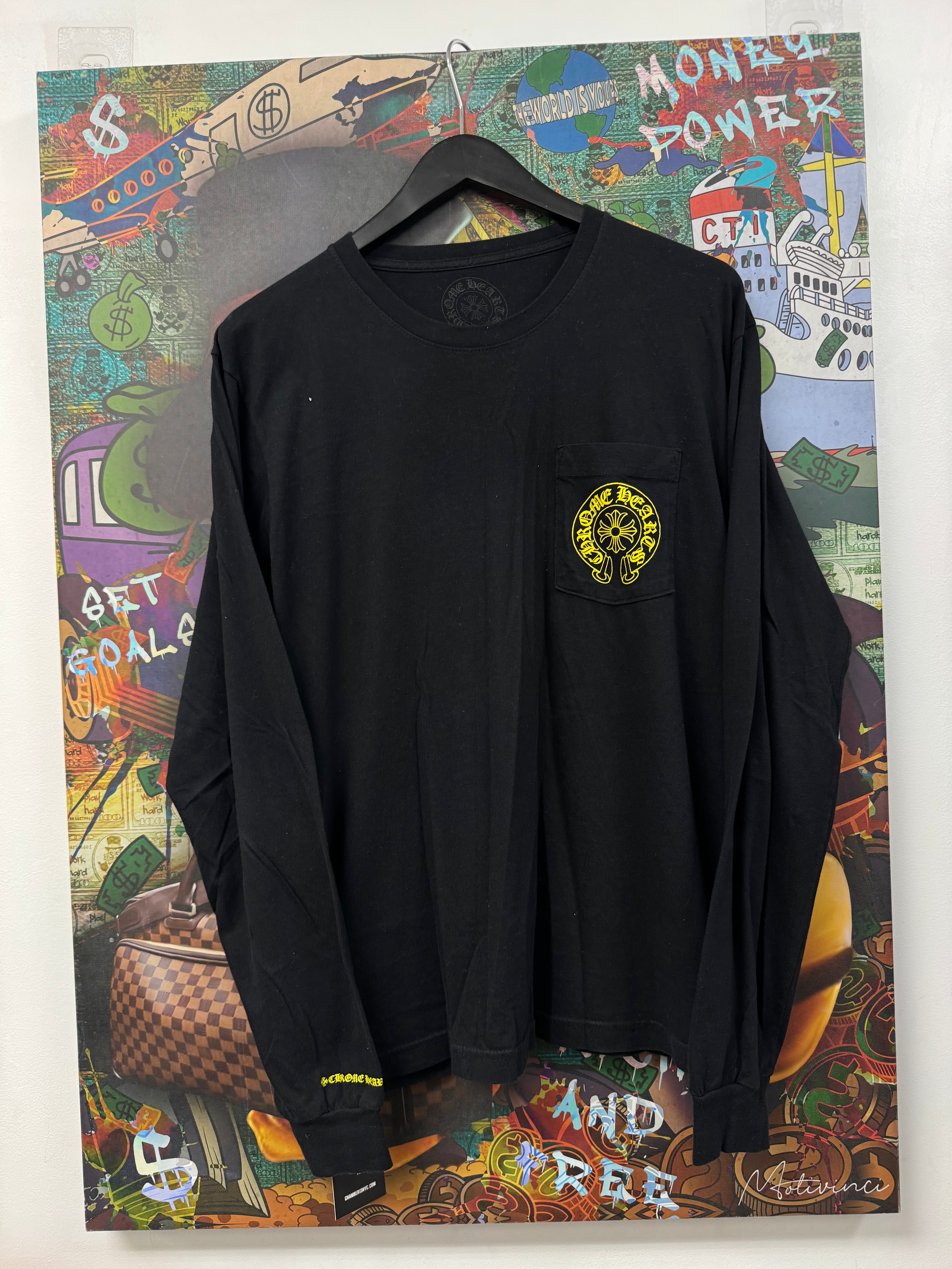 Chrome Hearts Black Yellow Staff Long Sleeve