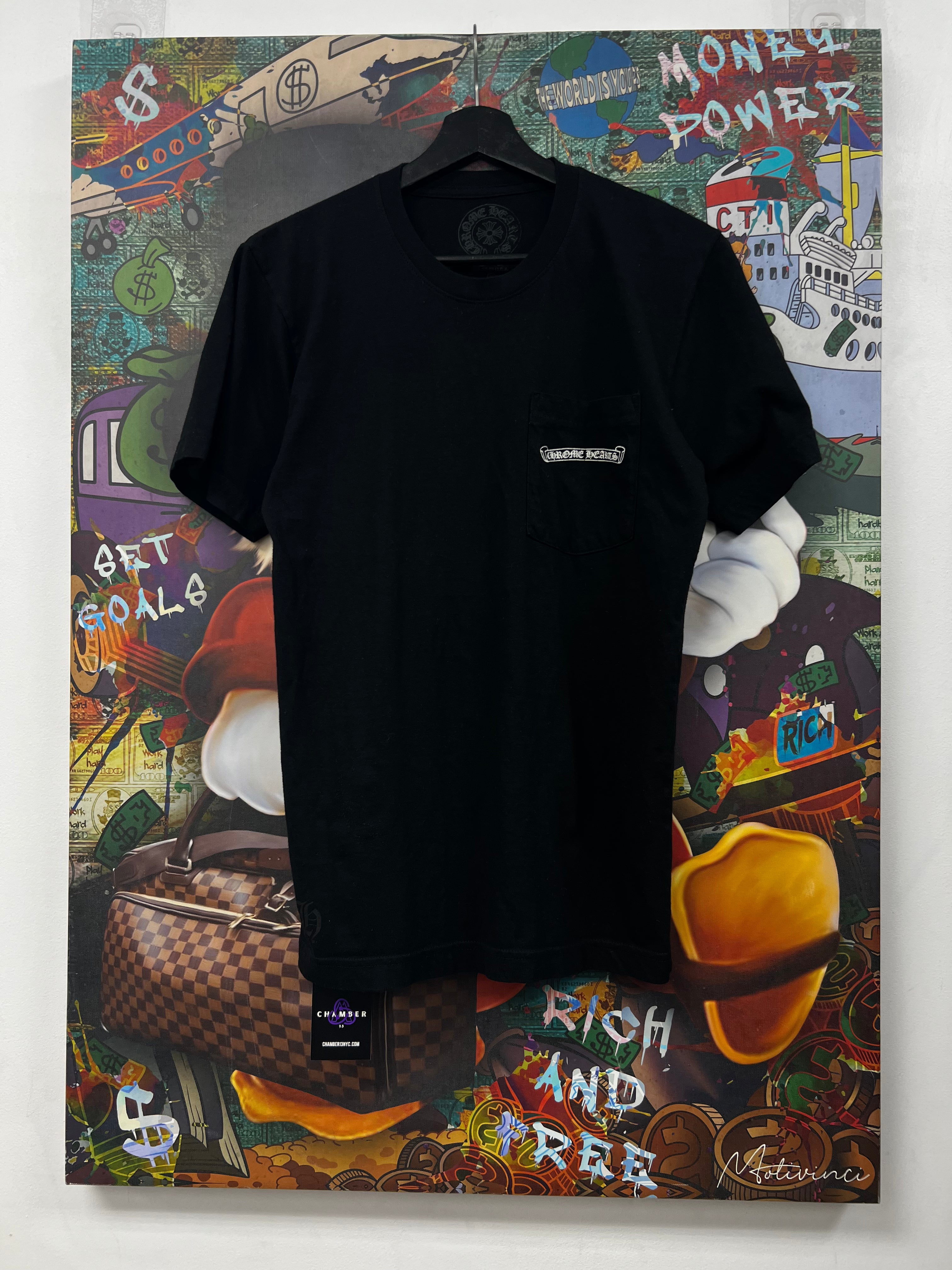 Chrome Hearts Black Scroll Logo Tee