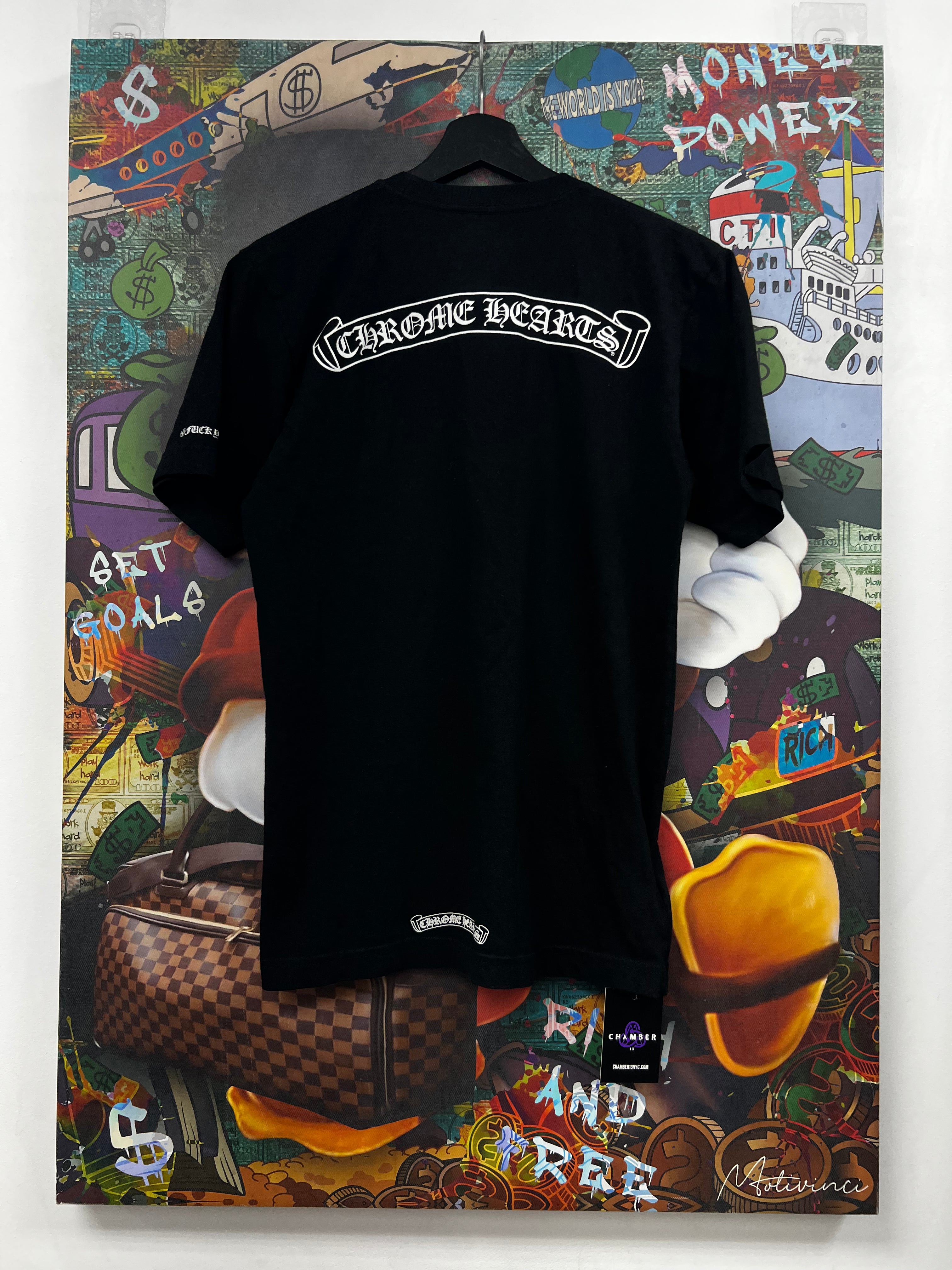 Chrome Hearts Black Scroll Logo Tee