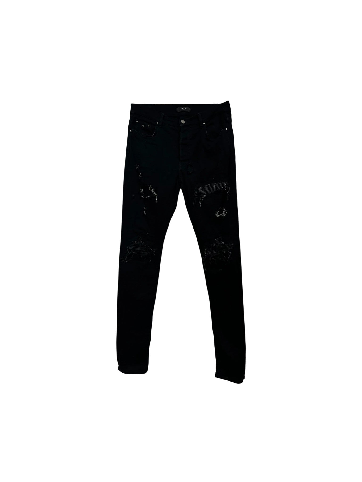 Amiri "MX1" Black Patch (Repaired) Black Jeans