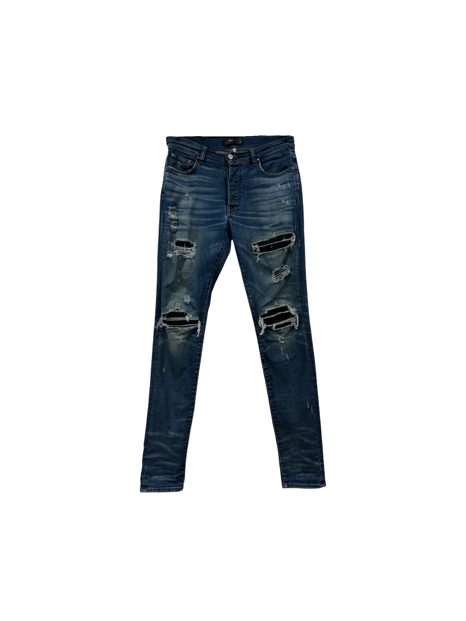 Amiri "MX1" Classic Suede Patch Deep Jeans