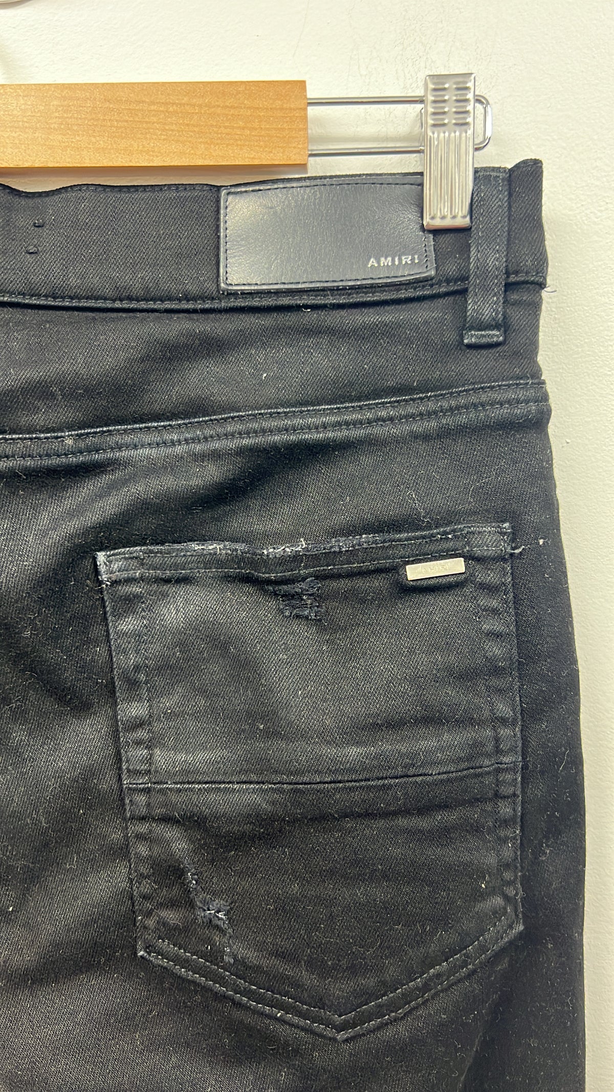 Amiri MX1 Black Silver Patch Jeans