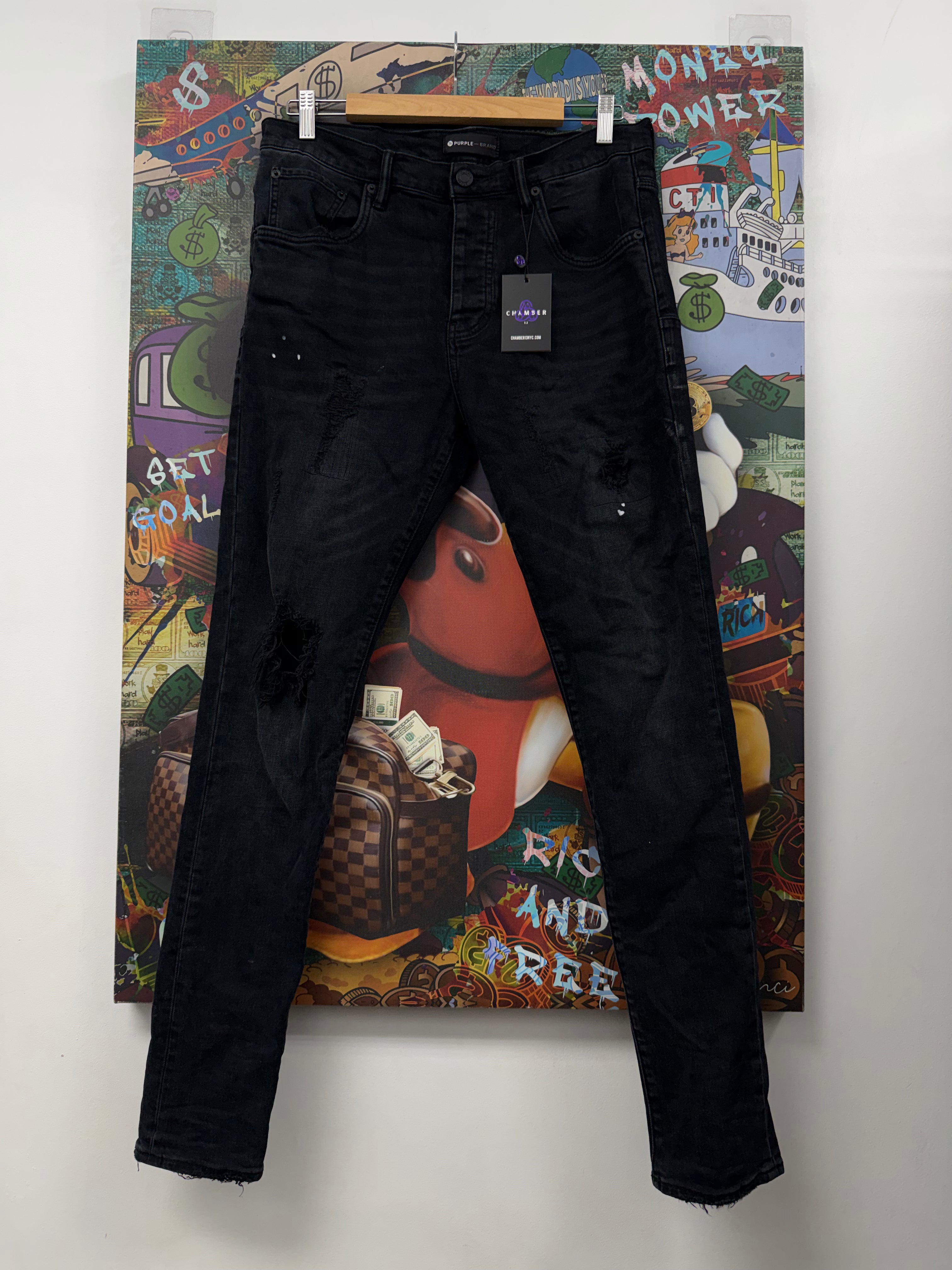 Purple Brand Black Wash P002 Jeans