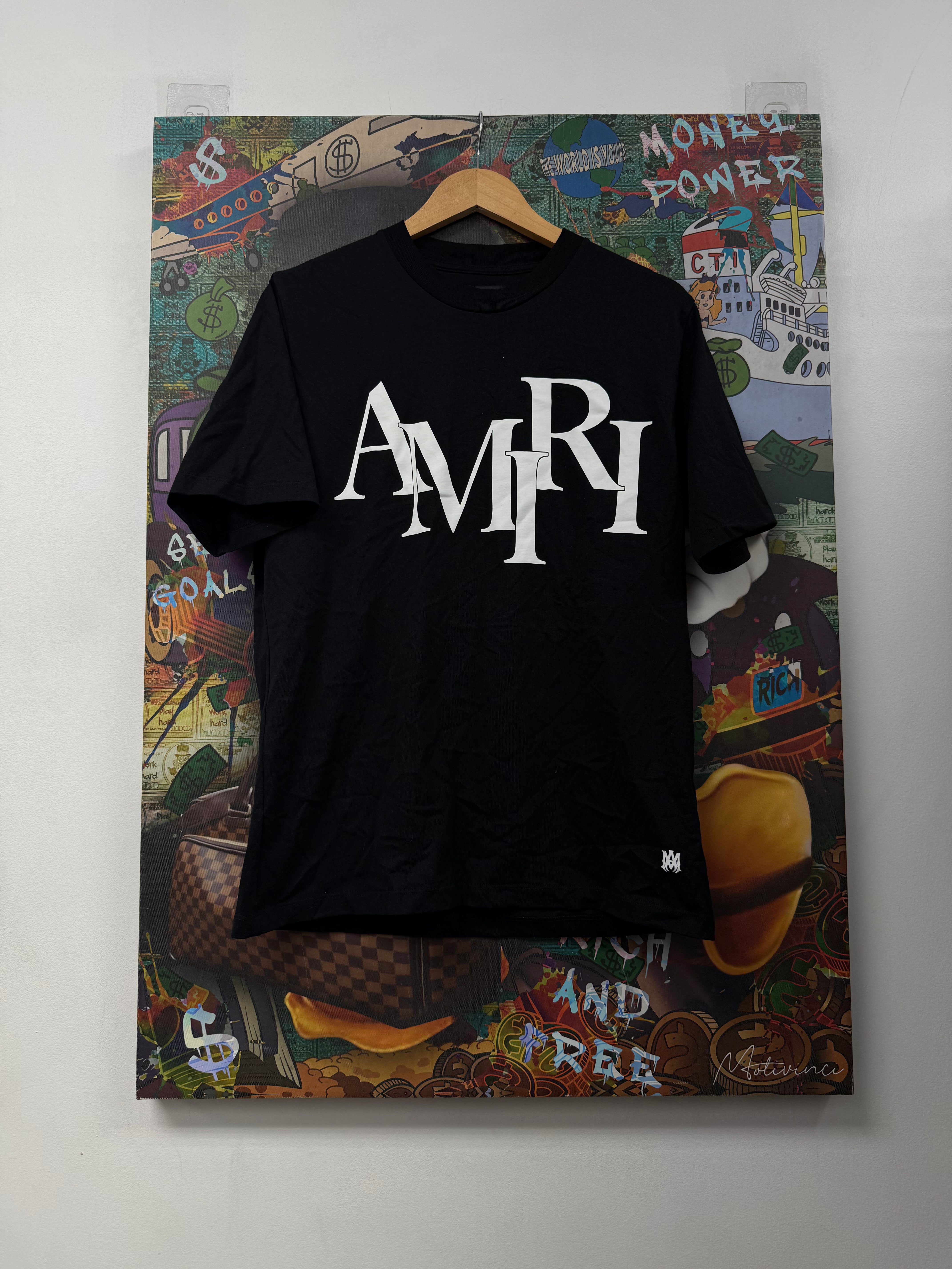 Amiri Black White Staggered Tee