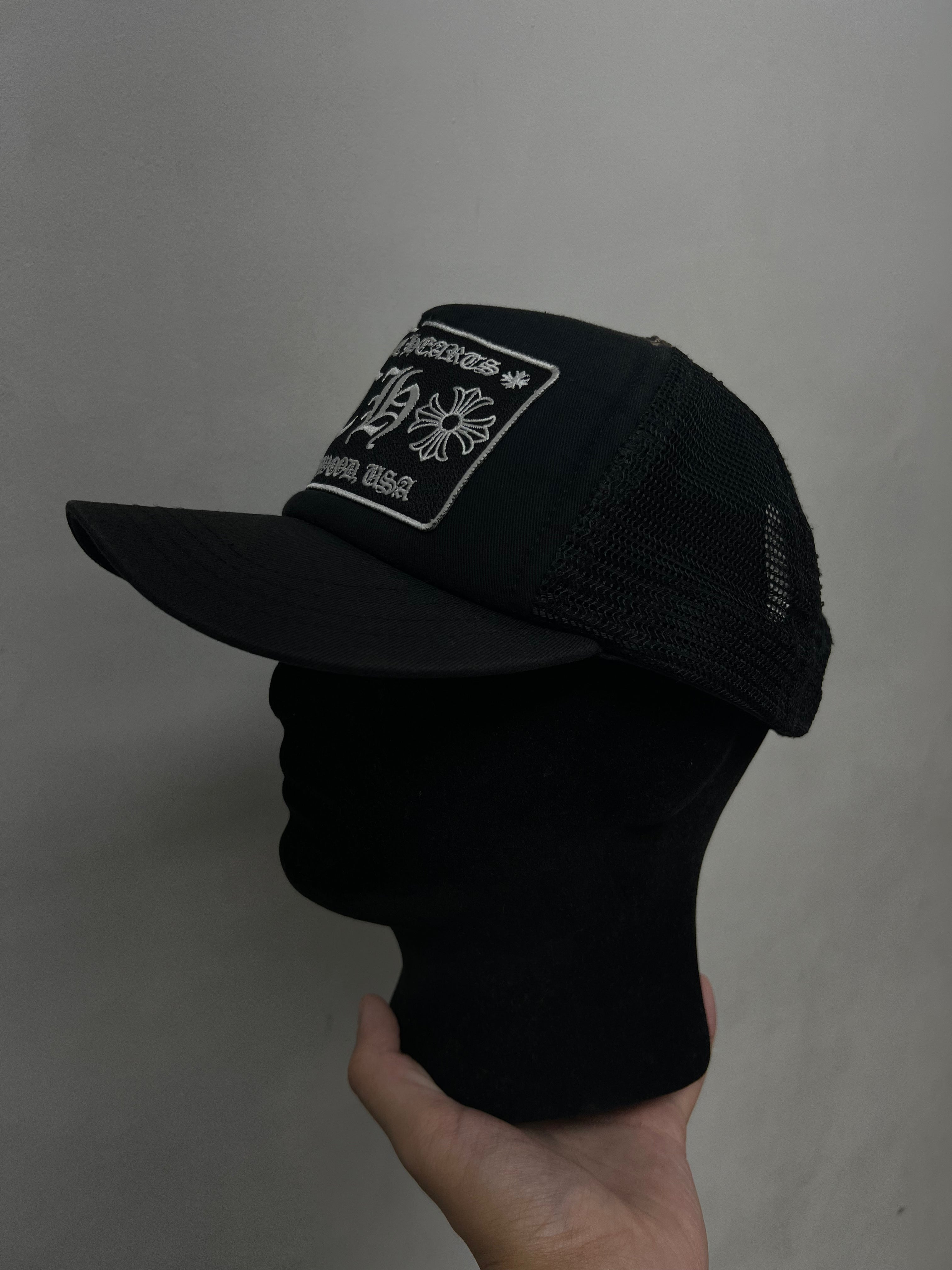 Chrome Hearts Black White CH Hollywood Trucker Hat