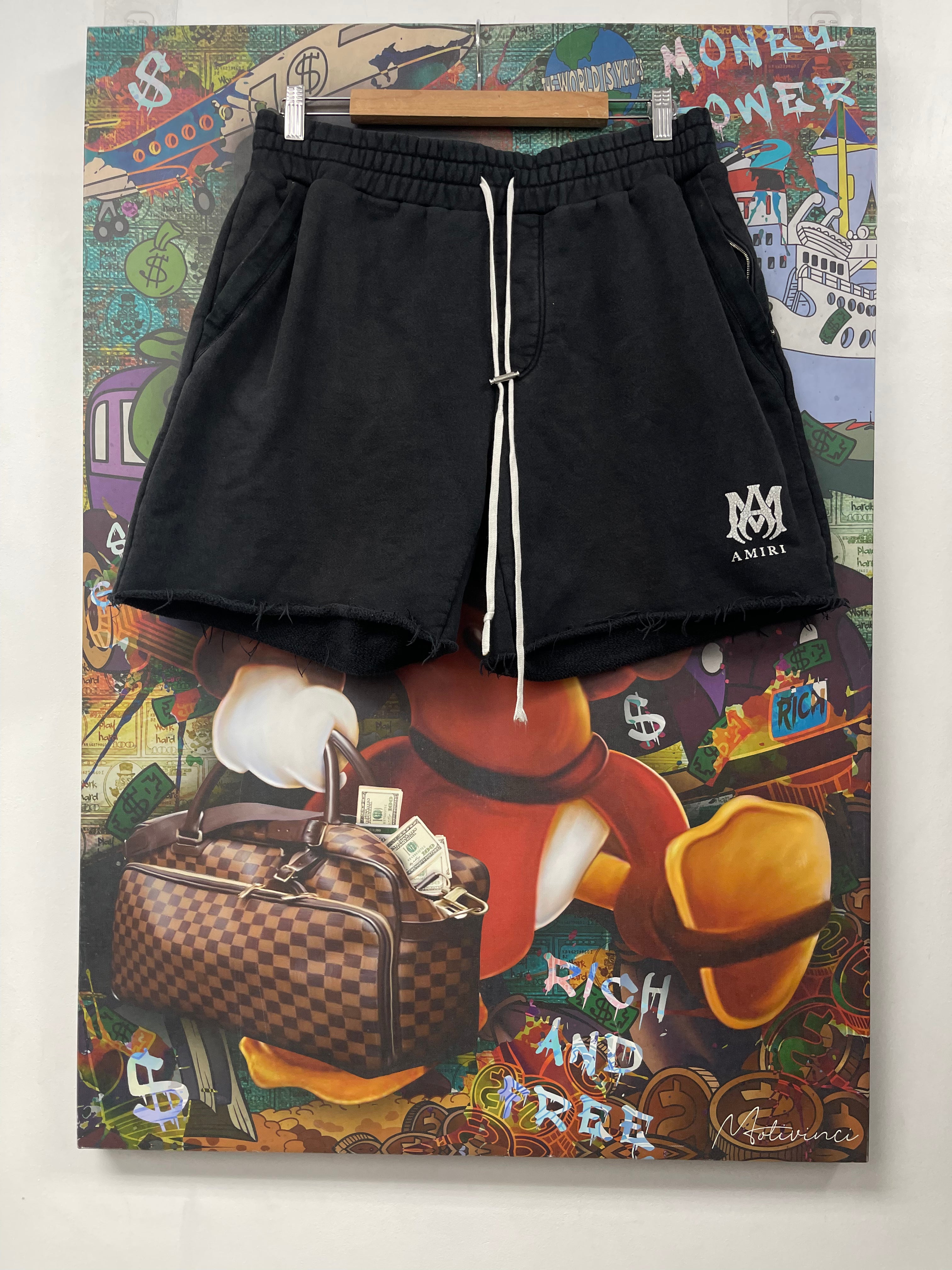Amiri Faded Black Ma Logo Shorts
