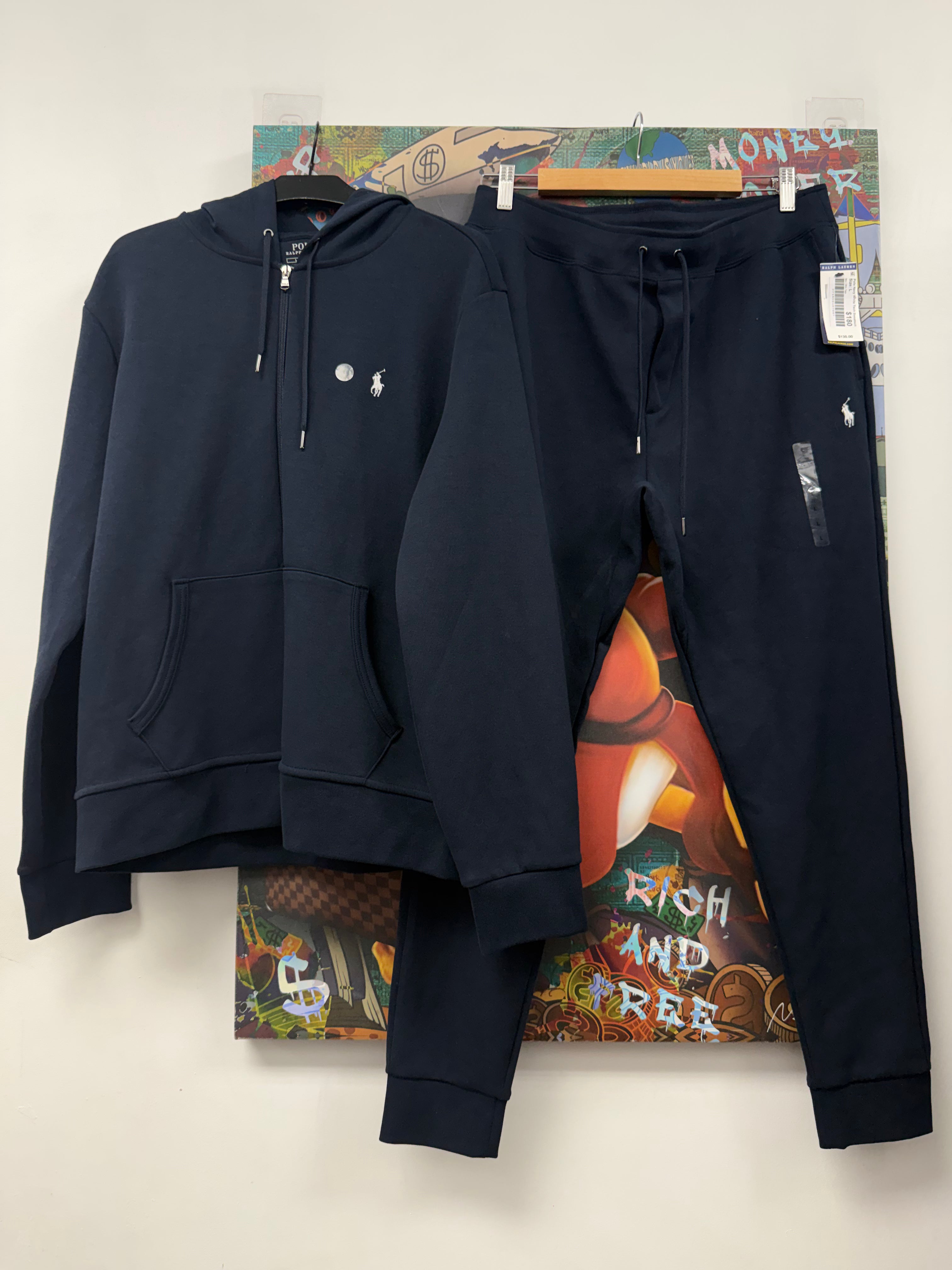 Polo Navy White Tech Sweatsuit