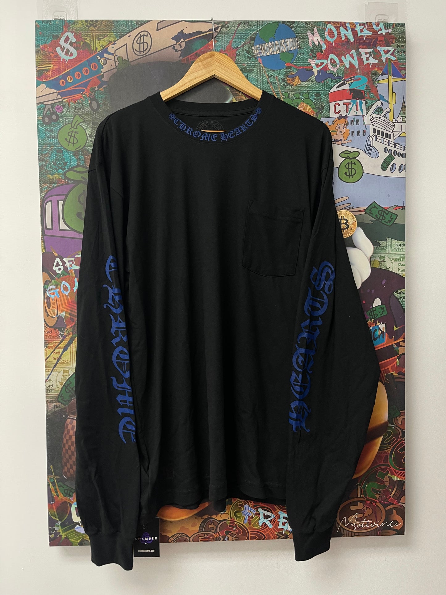 Chrome Hearts Blue Neck Logo Tee New