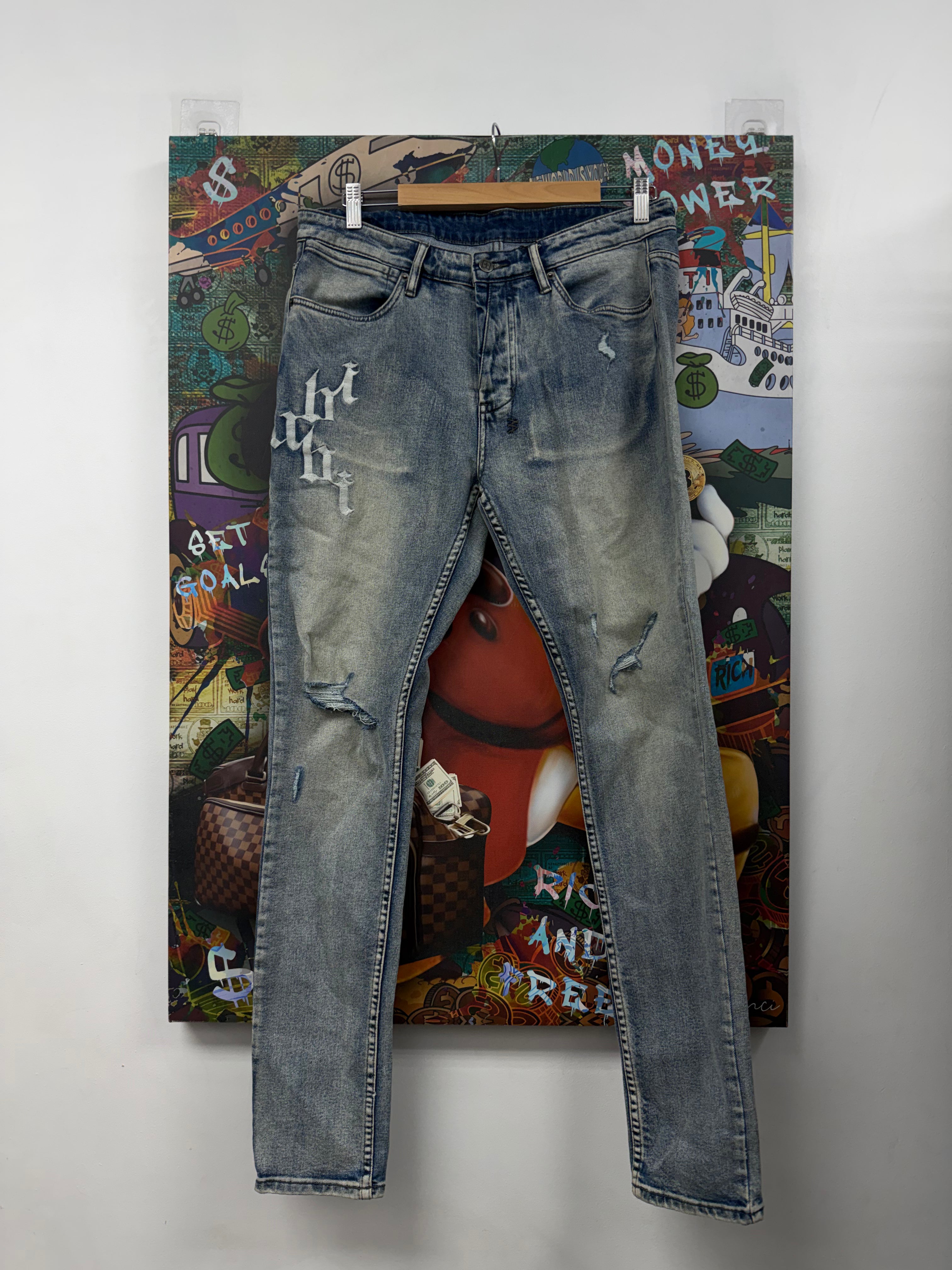 Ksubi Light Wash Old English Jeans
