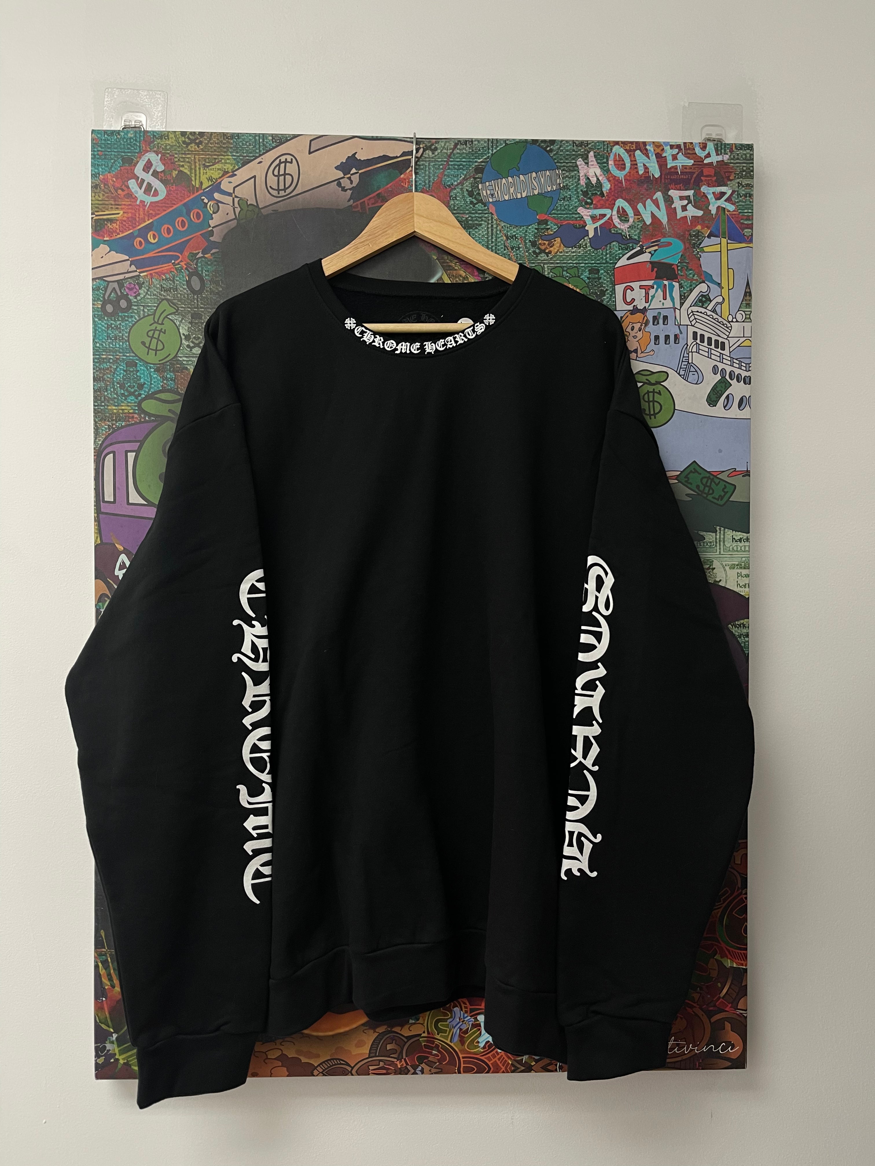 Chrome Hearts Neck Logo Crewneck Black New