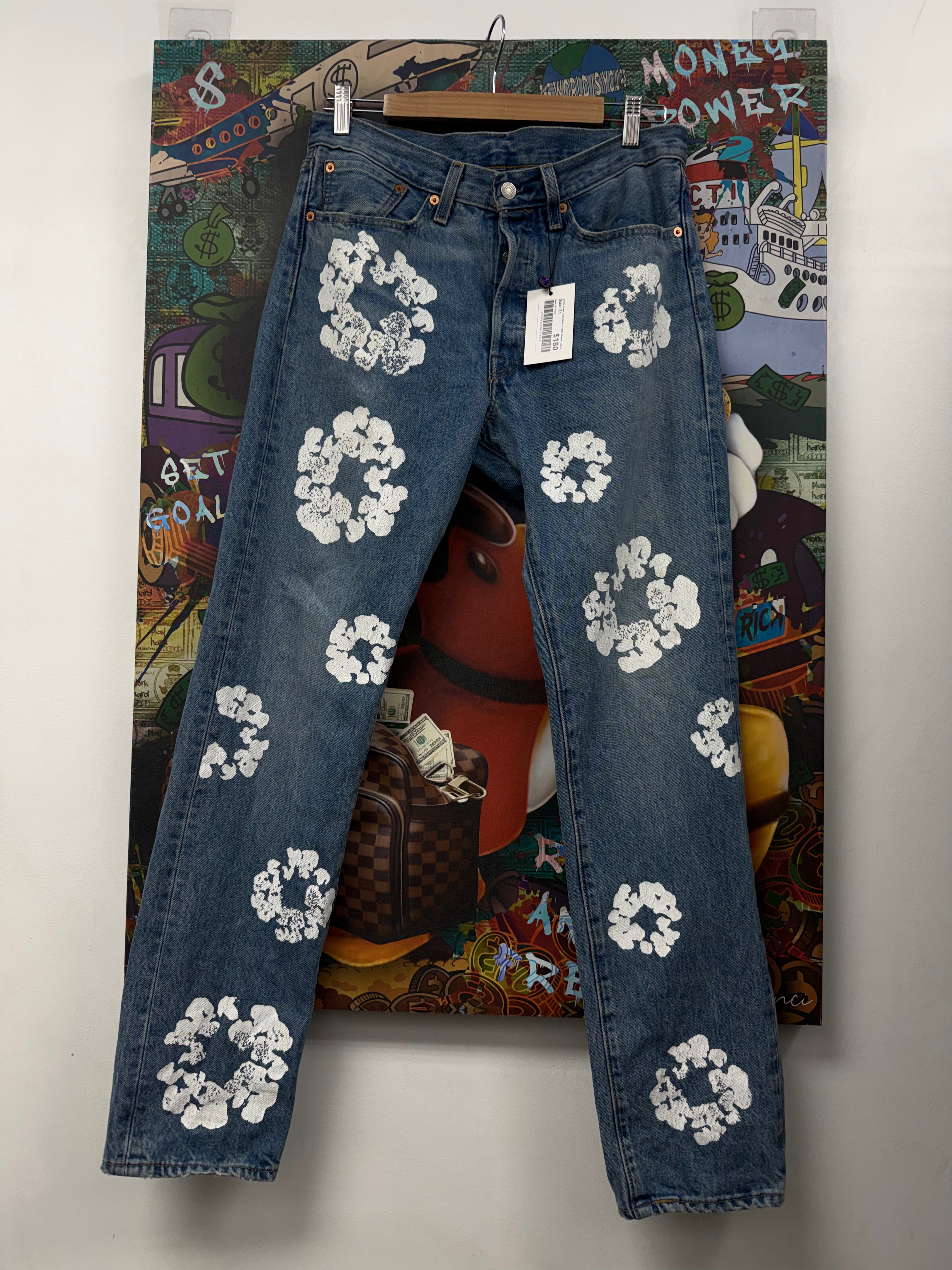 Denim Tears Light Wash Cotton Wreath Jeans