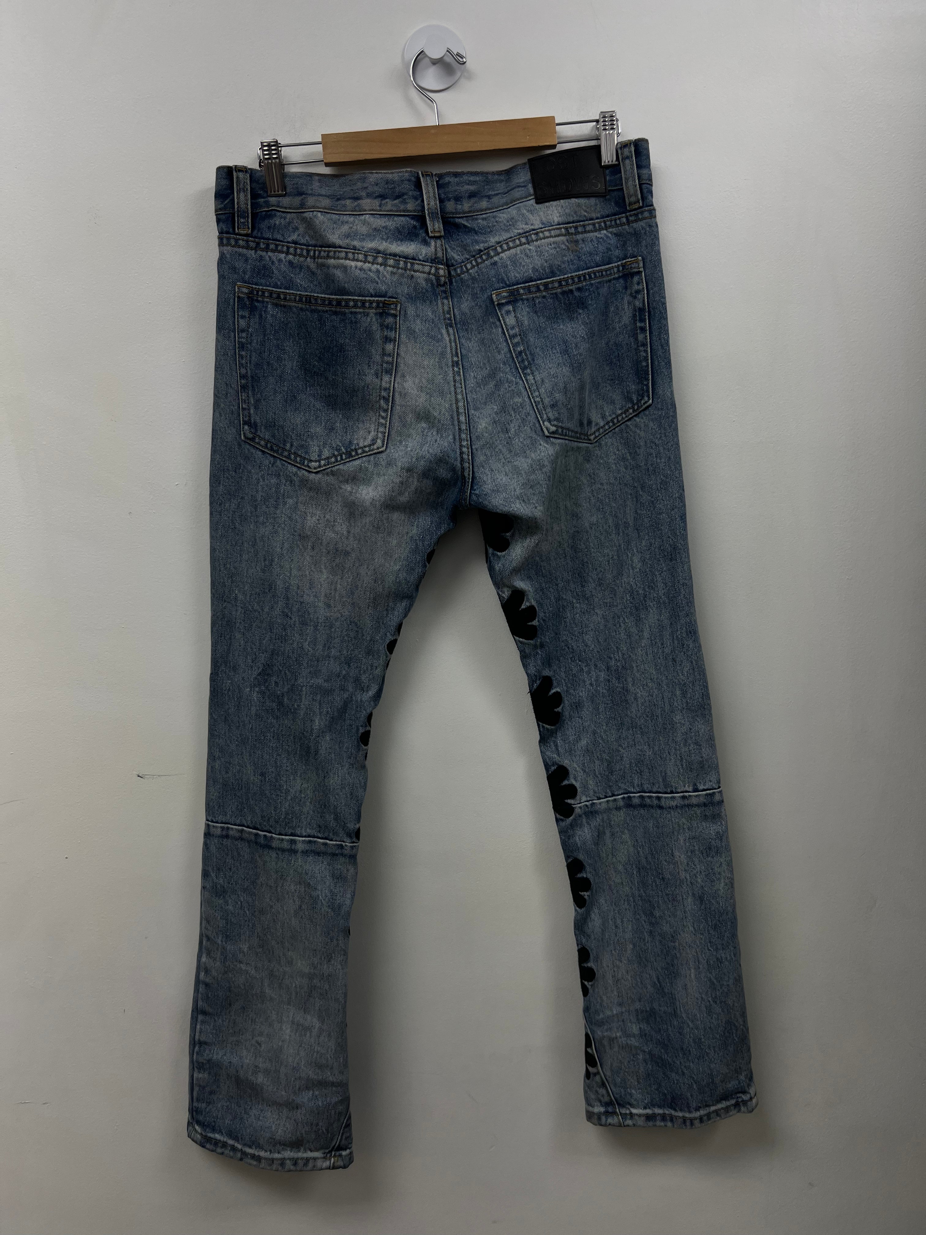 LOST SHDWS Light Wash Black Stars Jeans
