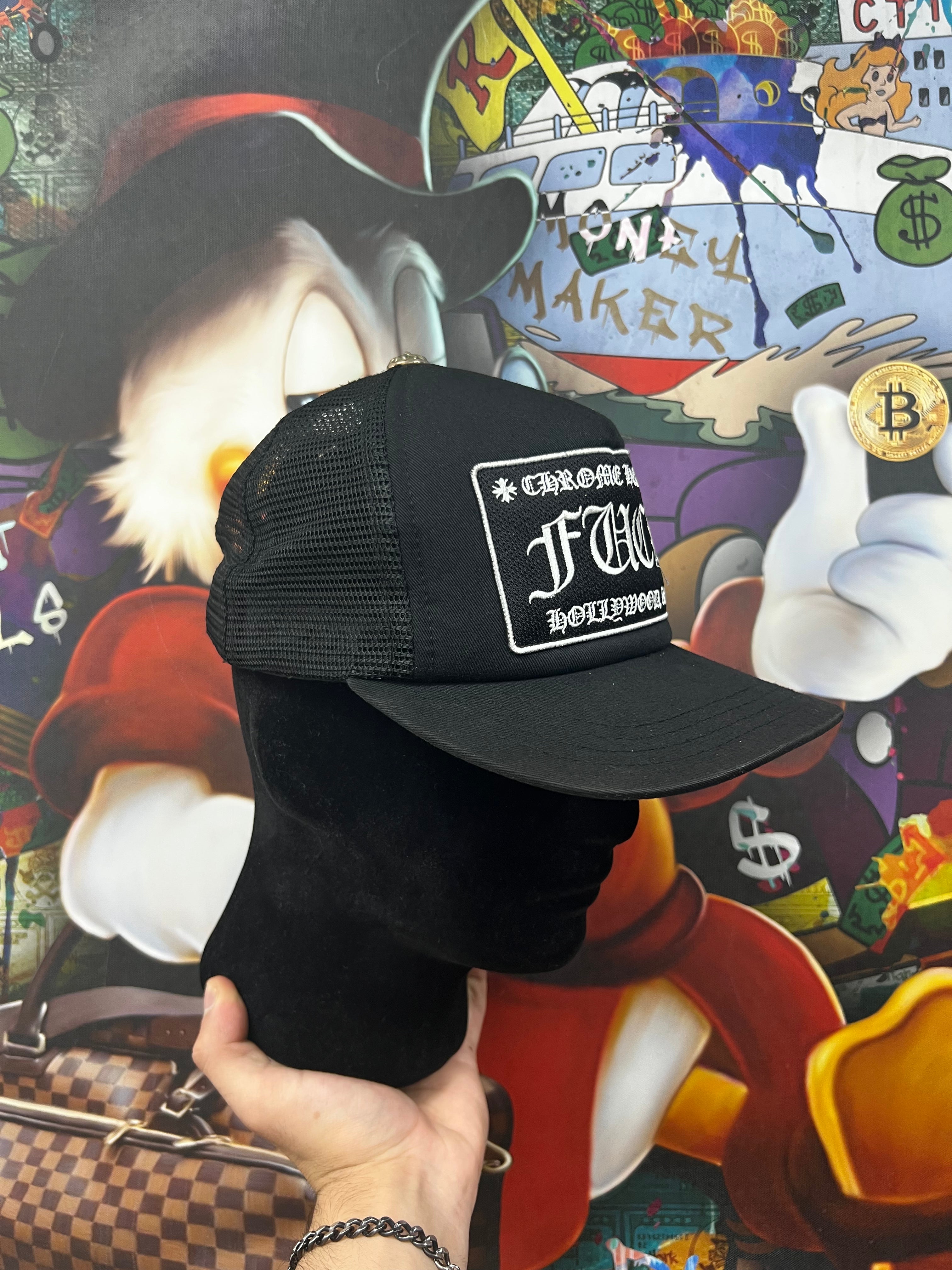 Chrome Hearts Black FUCK Trucker Hat