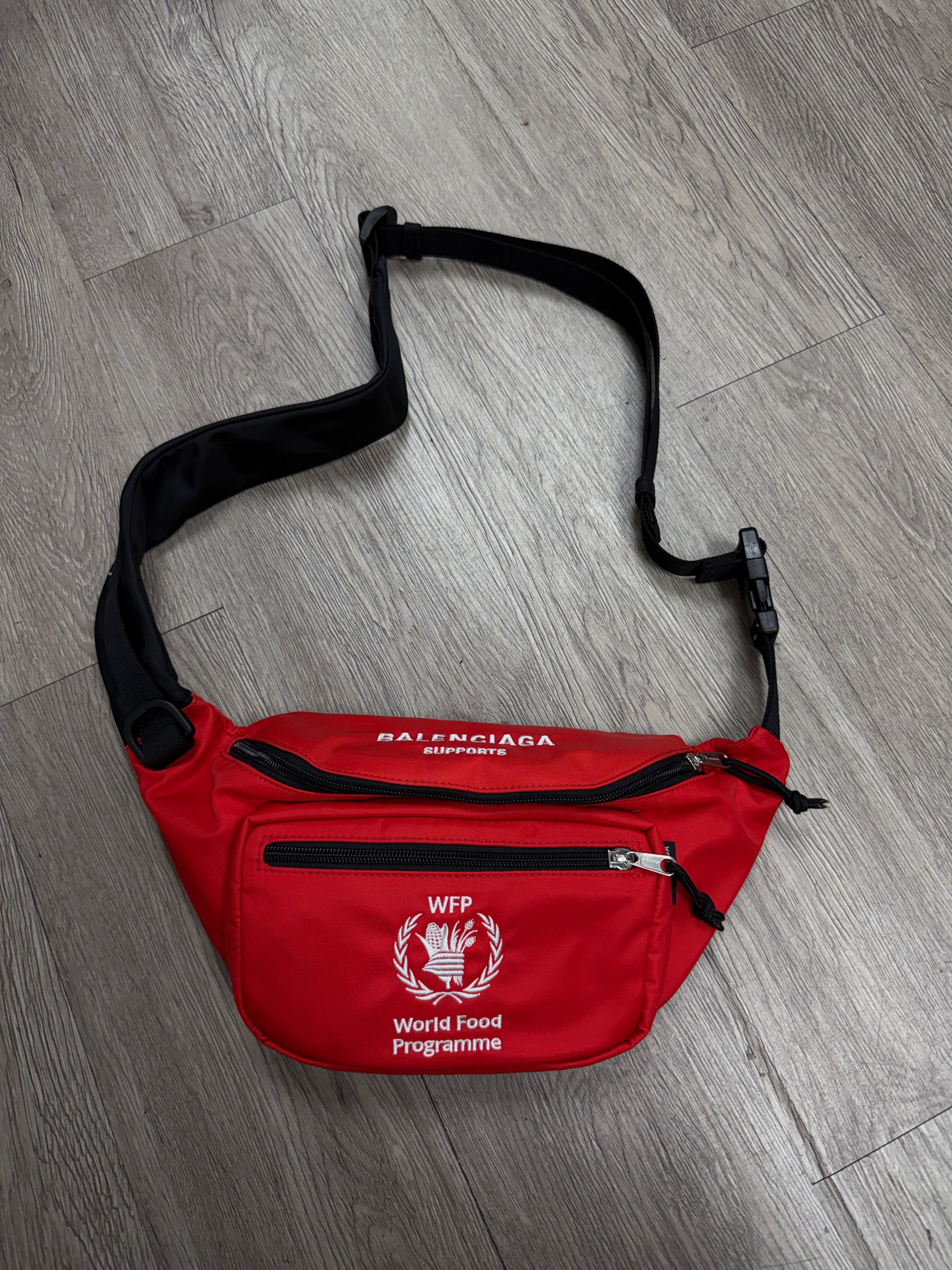 Balenciaga Red White Food Programme Waist Bag