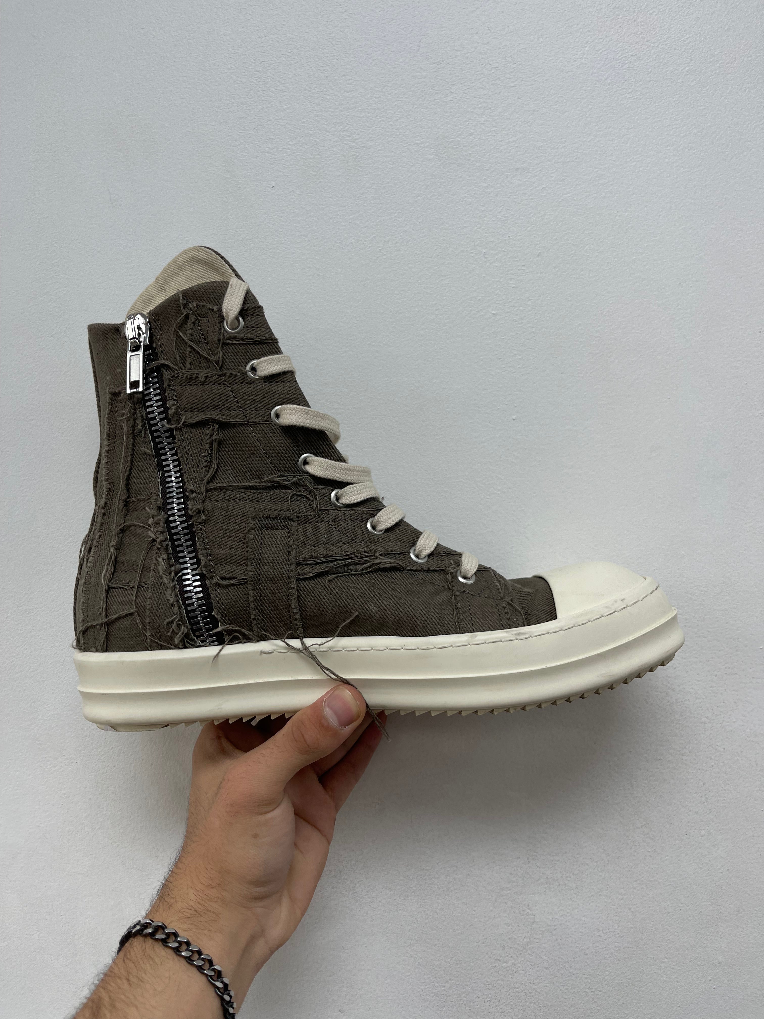 Rick Owens Dust & Milk DRKSHDW Slashed Ramone High Sneakers