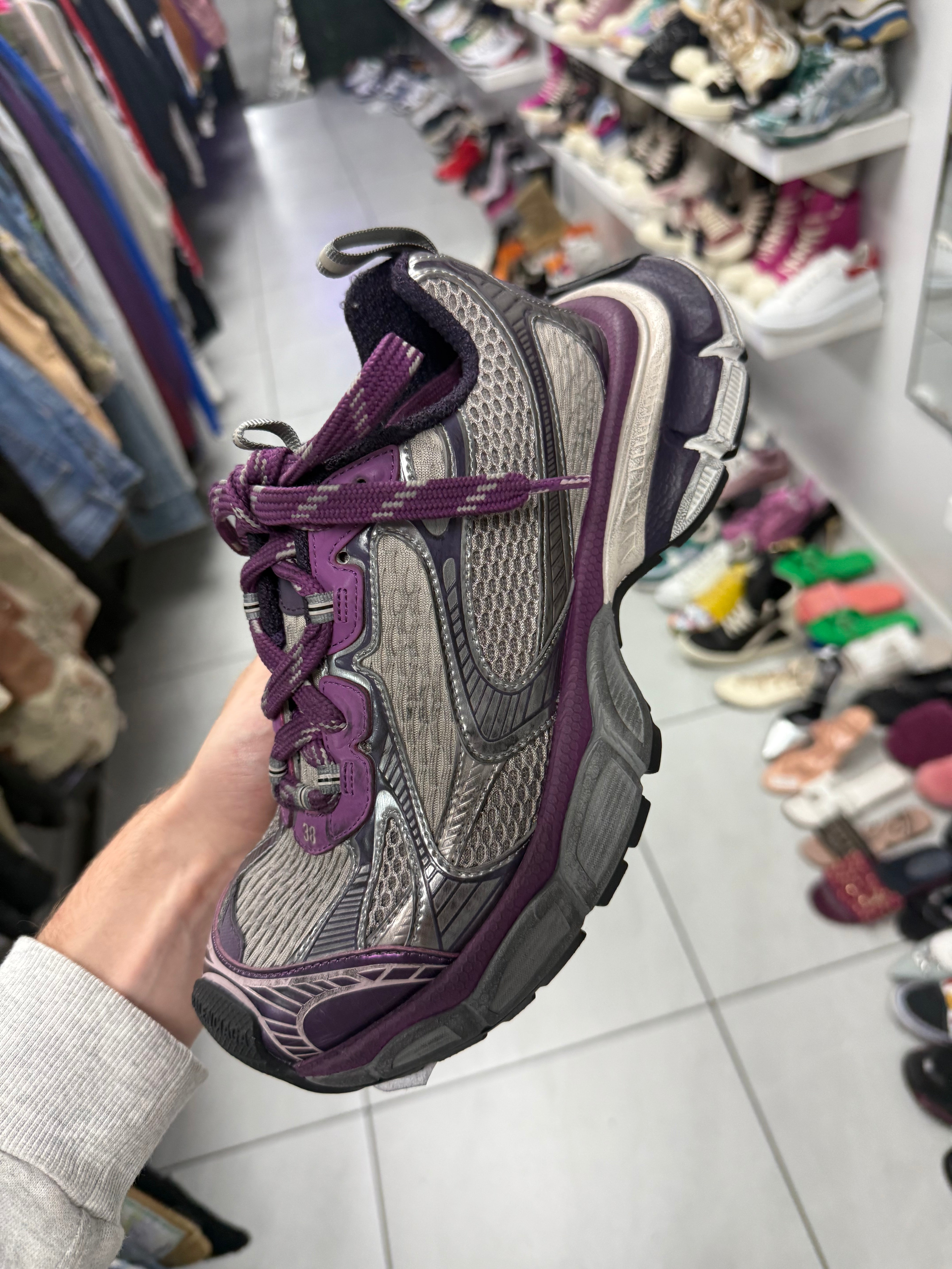 Balenciaga 3XL Purple Pure Silver New 35 (5W) With Box