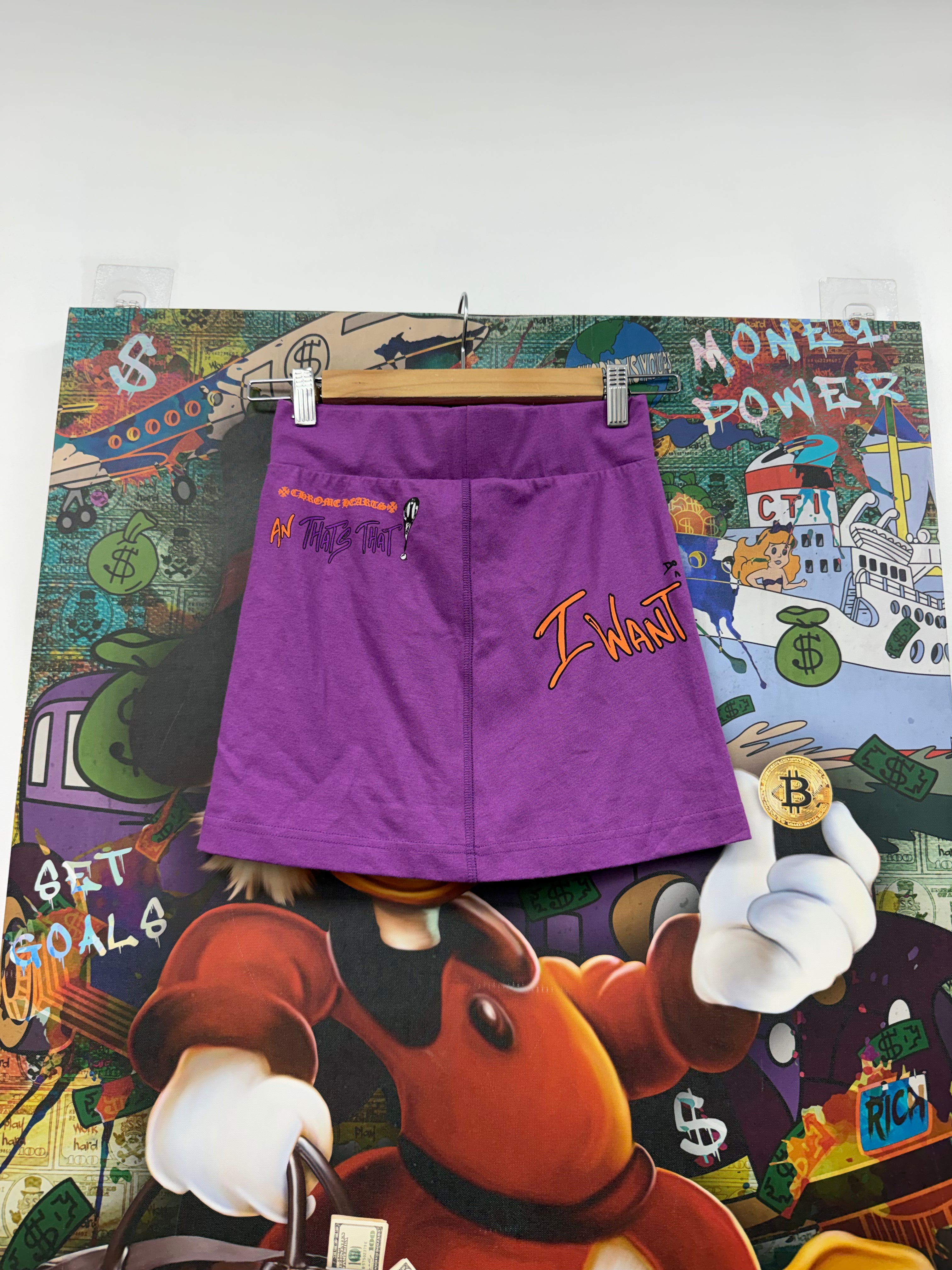 Chrome Hearts Matty Boy Purple Want More Not Less Skirt