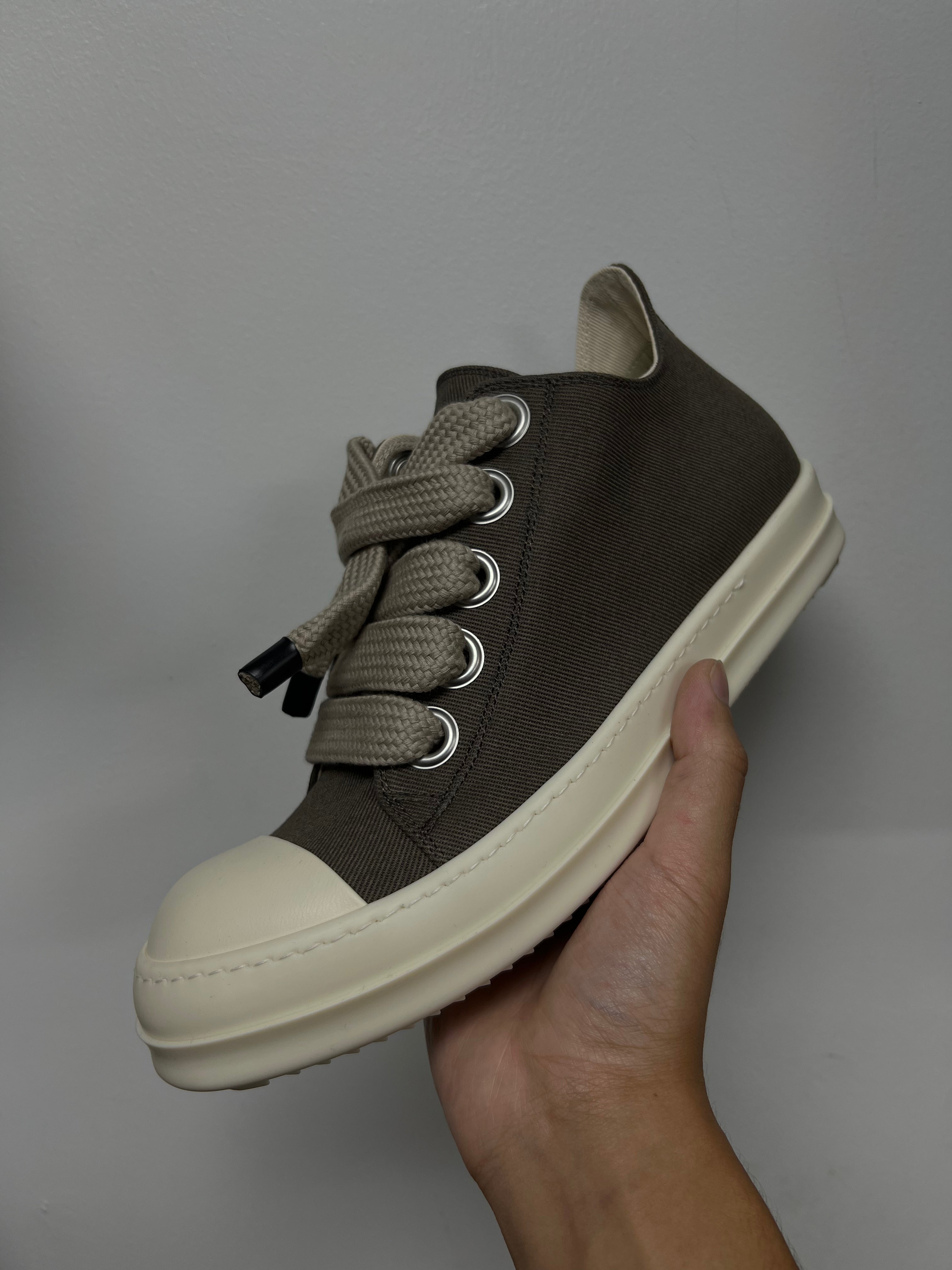 Rick Owens Dust & Milk Jumbo DRKSHDW Lace Ramone Low Sneakers
