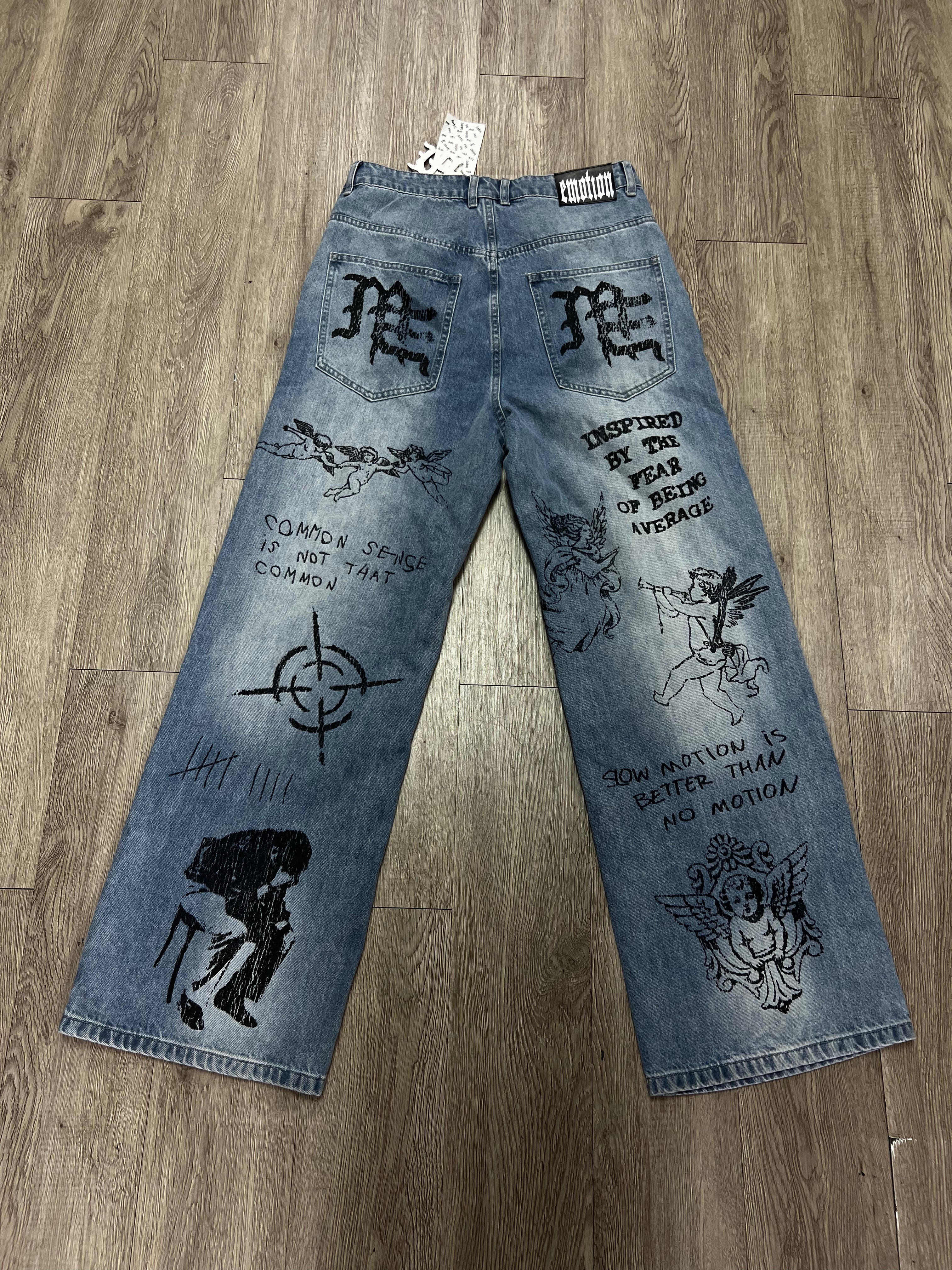 Mixed Emotions Light Wash Canvas Jeans