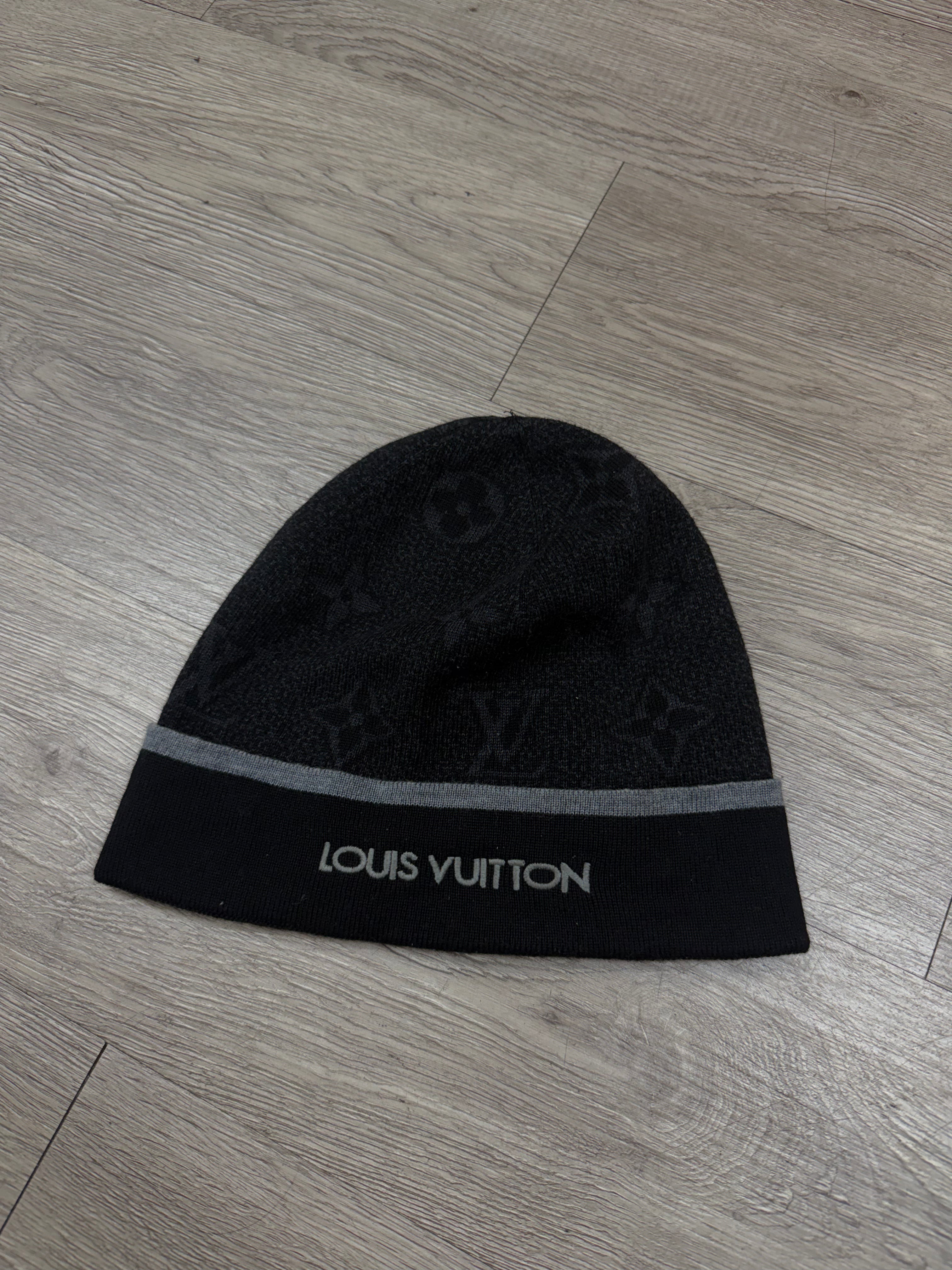 Louis Vuitton Black Monogram Beanie