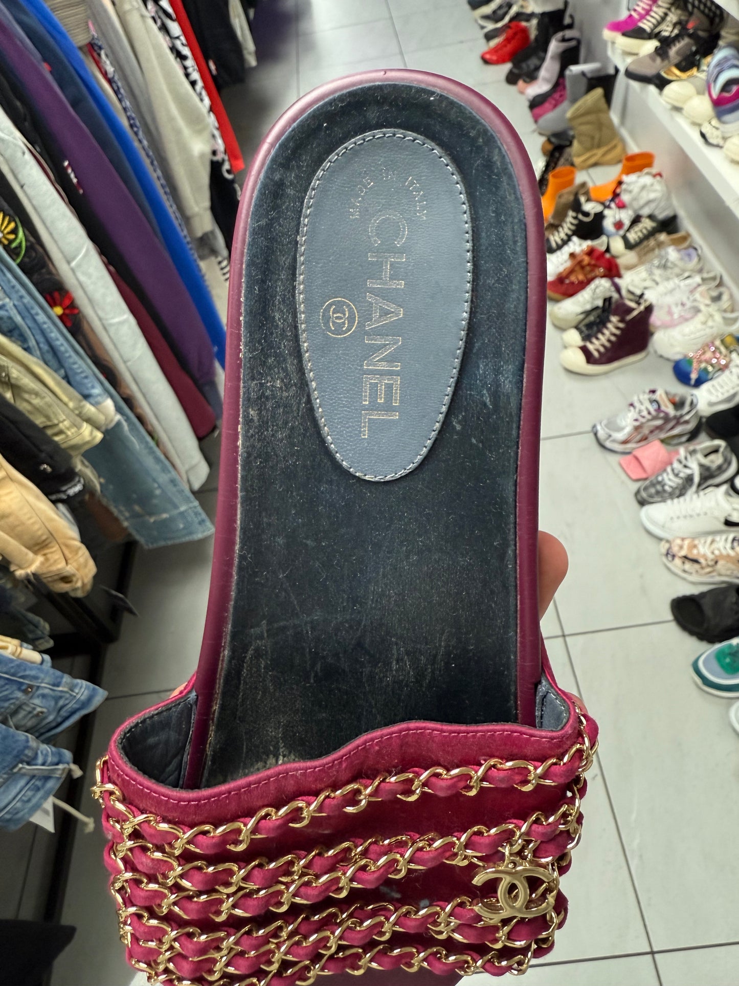 Chanel Sandals Red Used 42 With Box