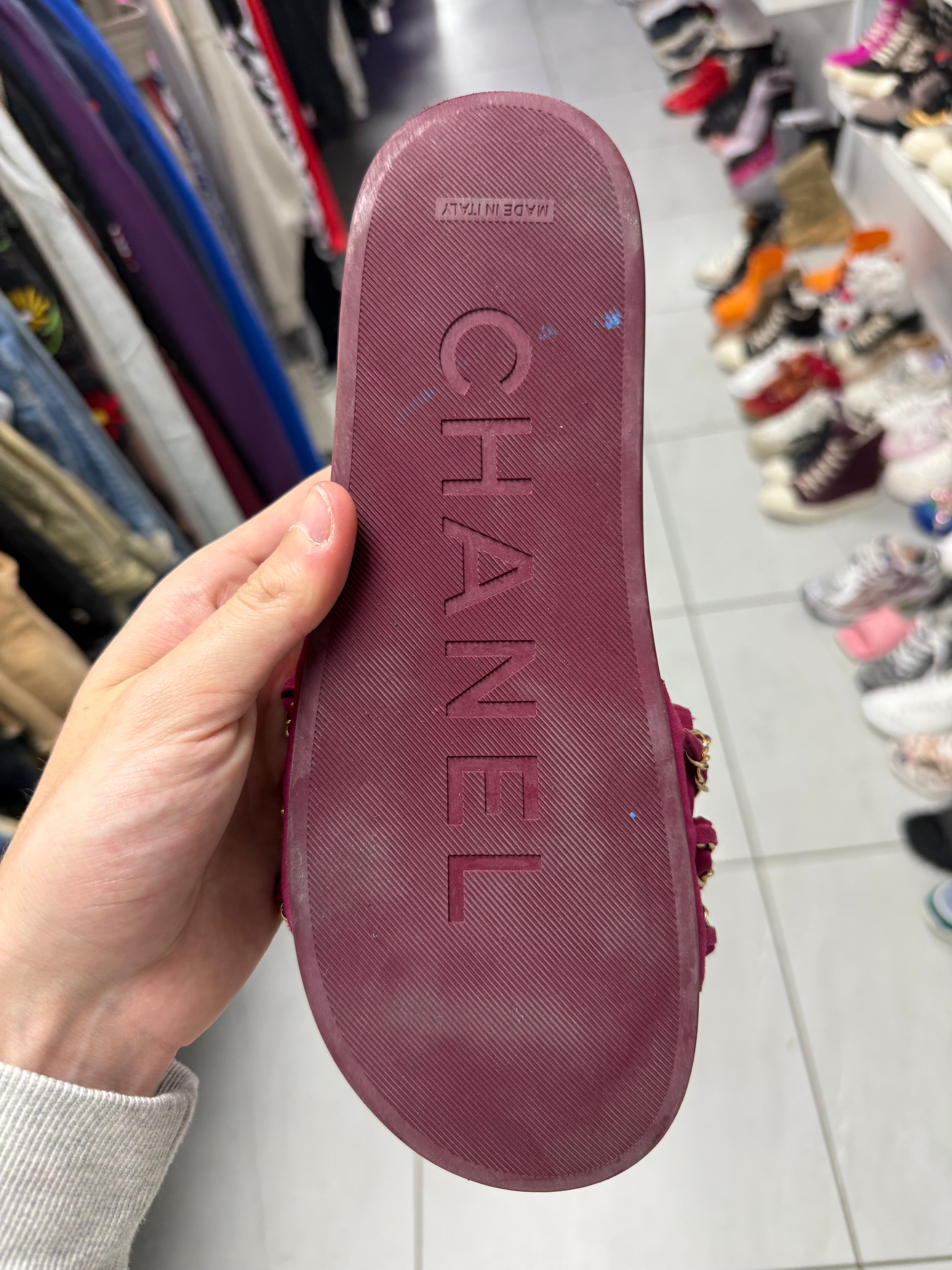 Chanel Sandals Red Slides