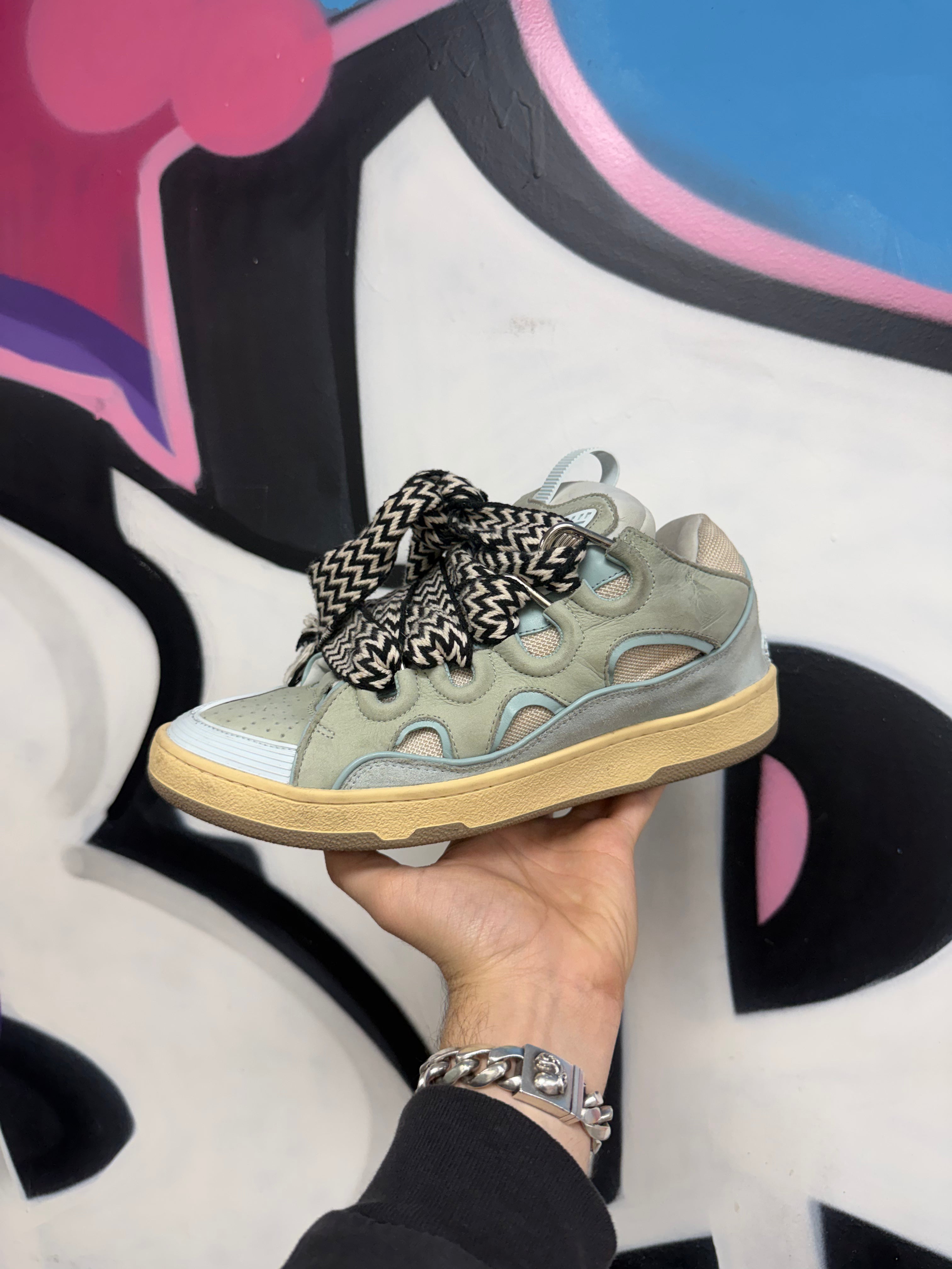 Lanvin Baby Blue Curb Sneakers