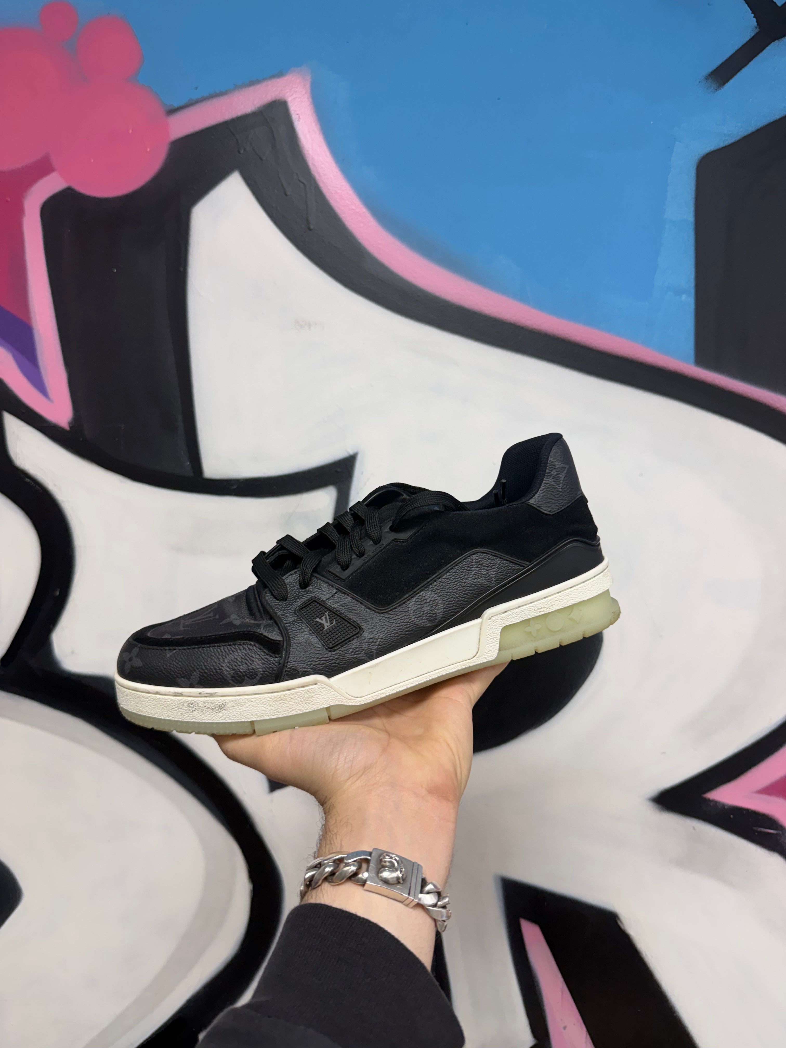 Louis Vuitton Black Monogram Trainer Sneakers