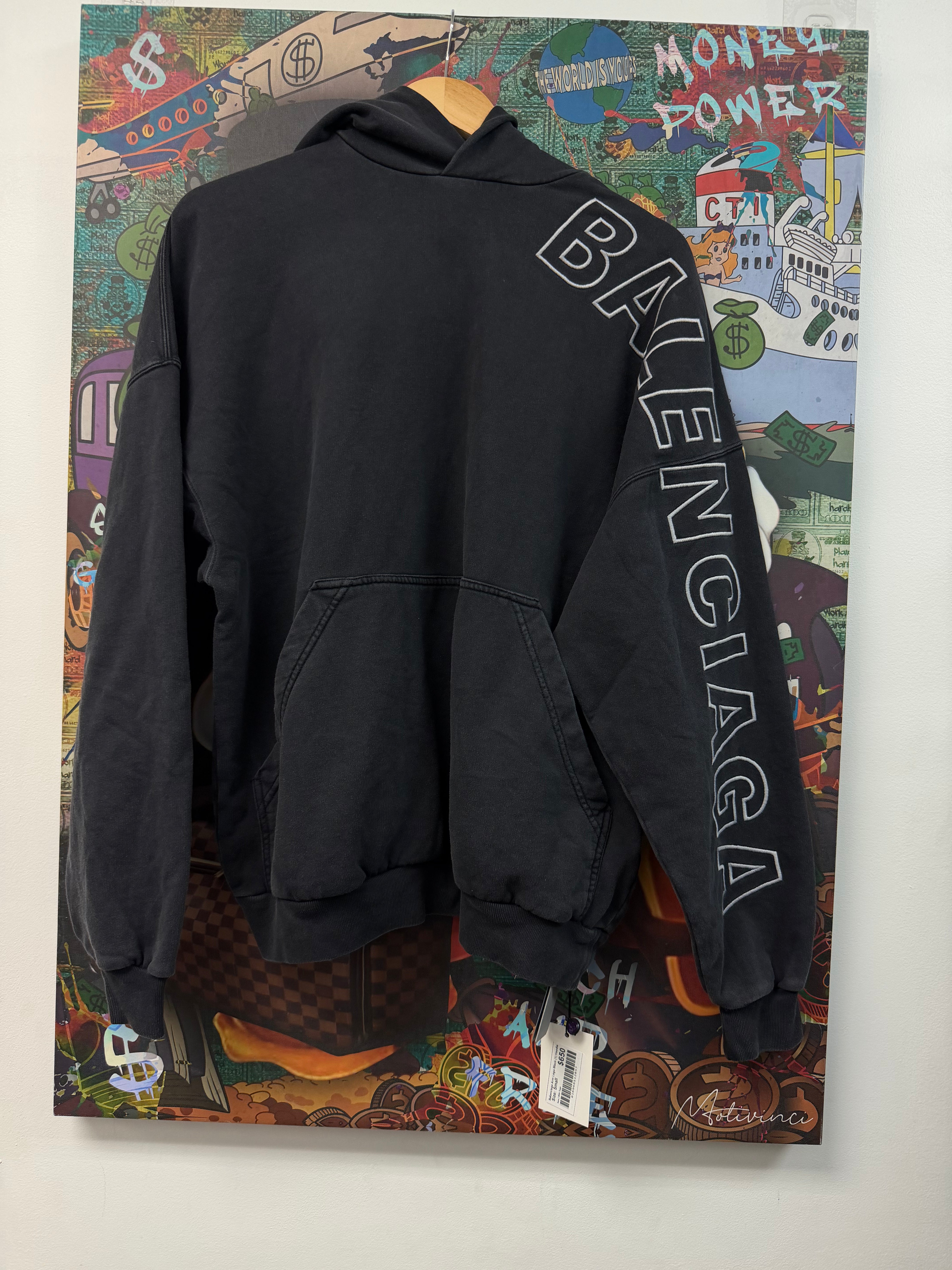 Balenciaga Arm Logo Black (1) Hoodie