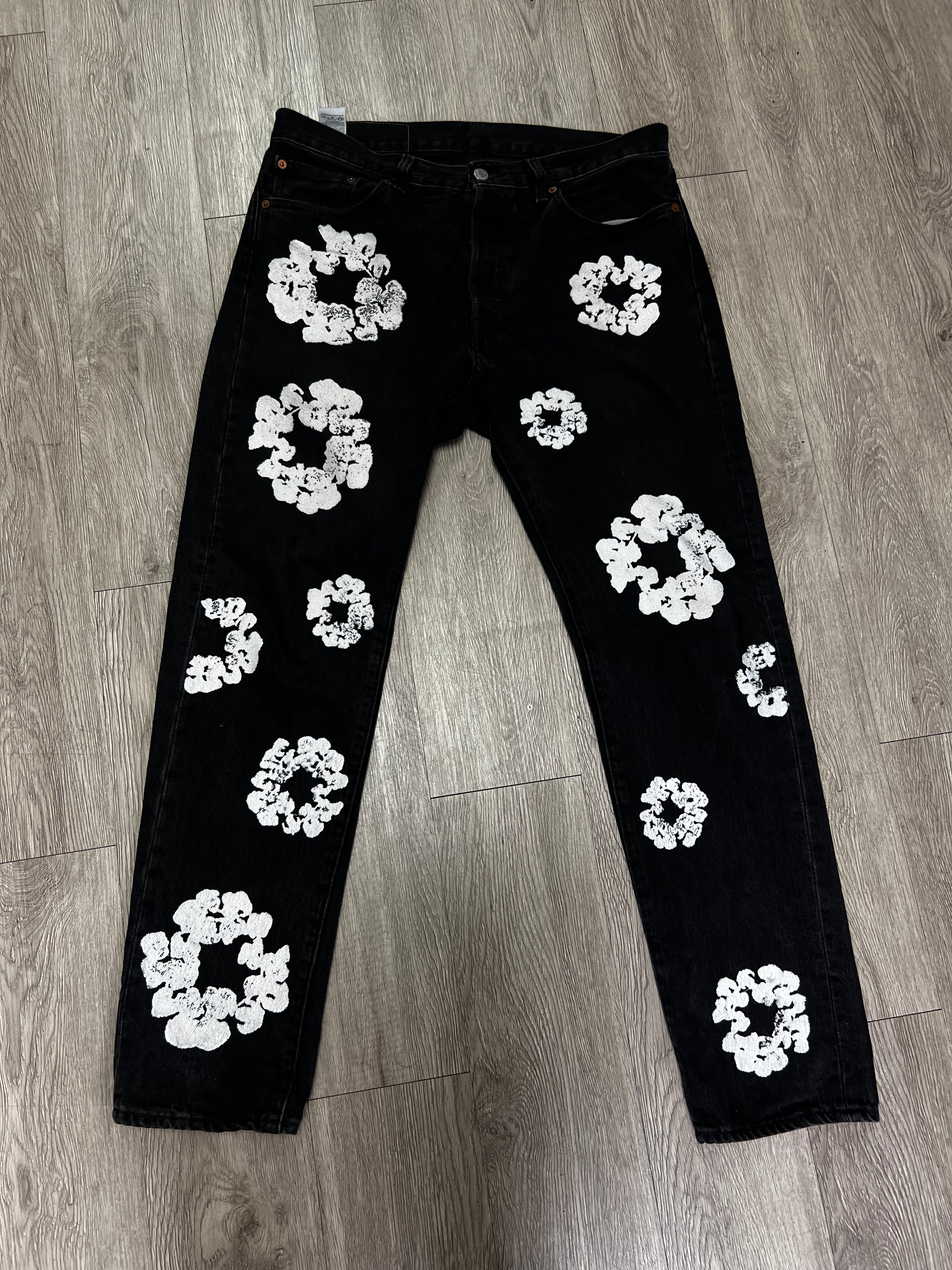 Denim Tears Black Wash Wreath Jeans