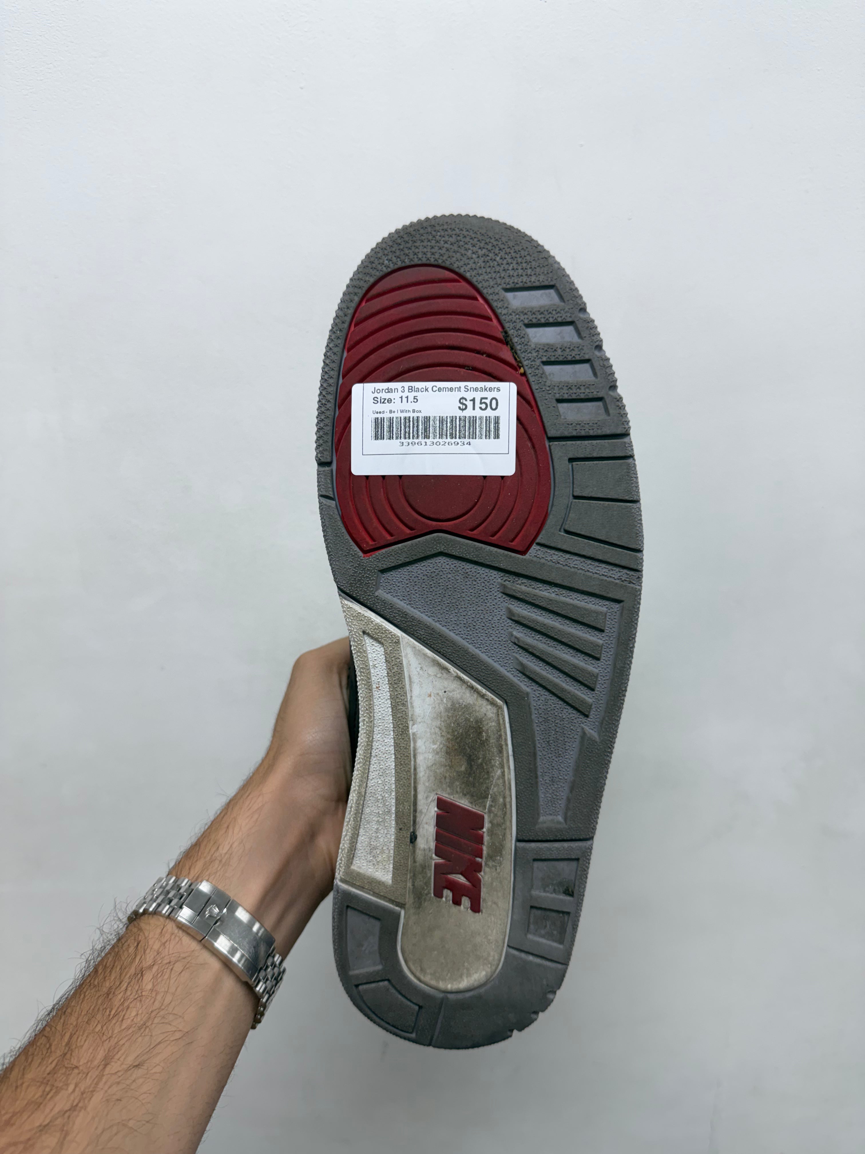 Jordan 3 Black Cement Sneakers