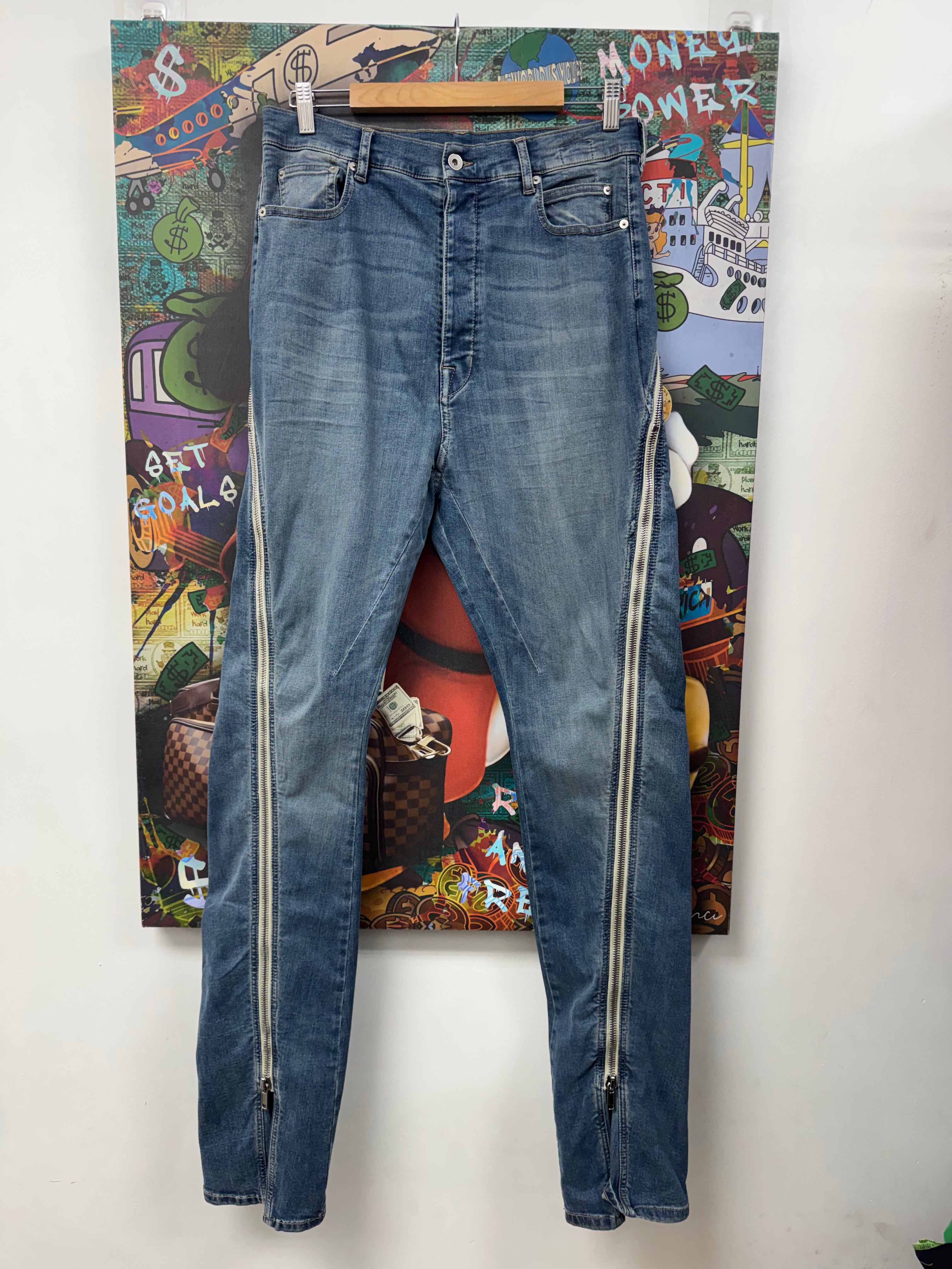 Rick Owens Light Wash Bolan Jeans