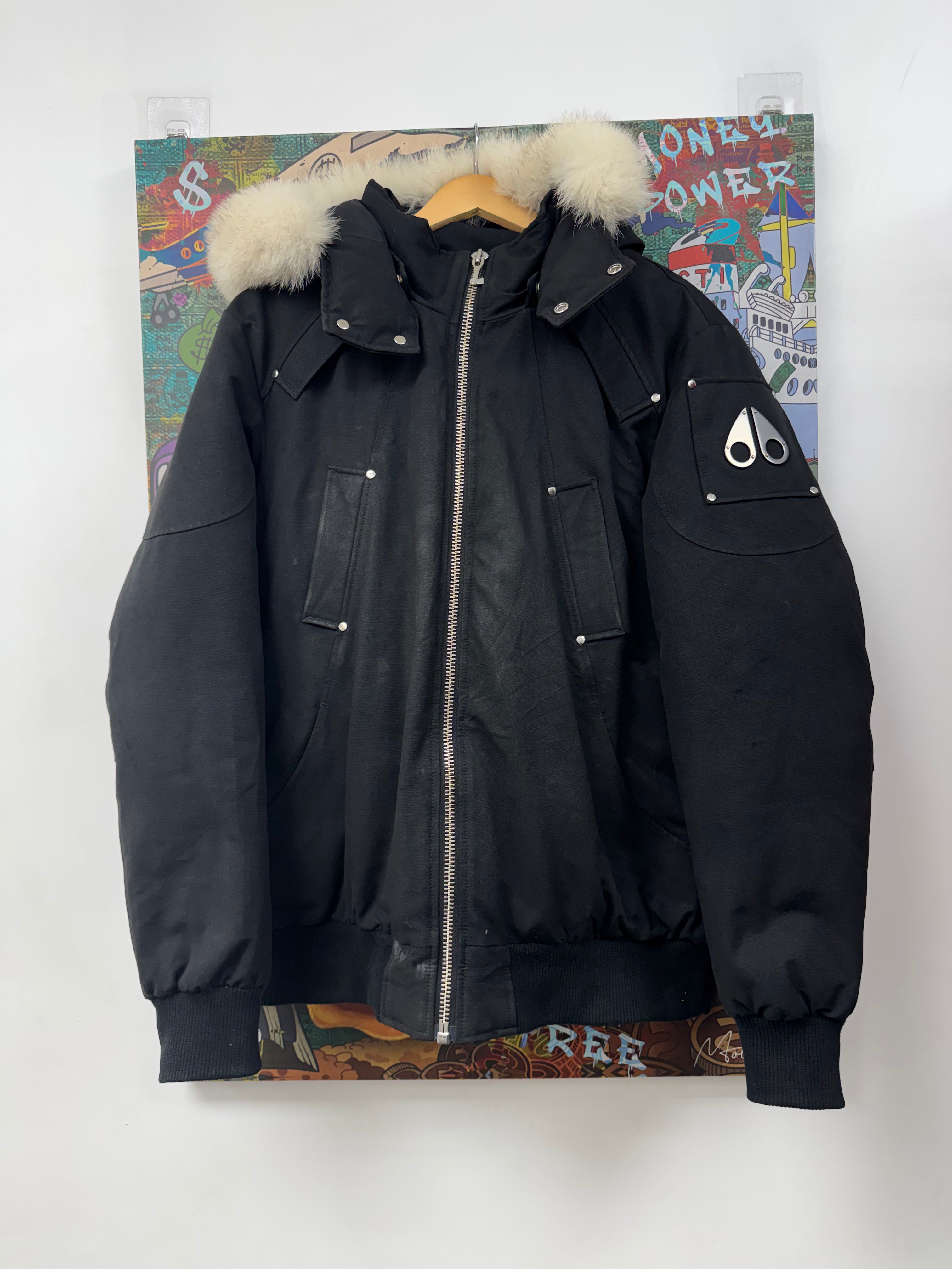 Moose Knuckles Black Fur Parka Jacket