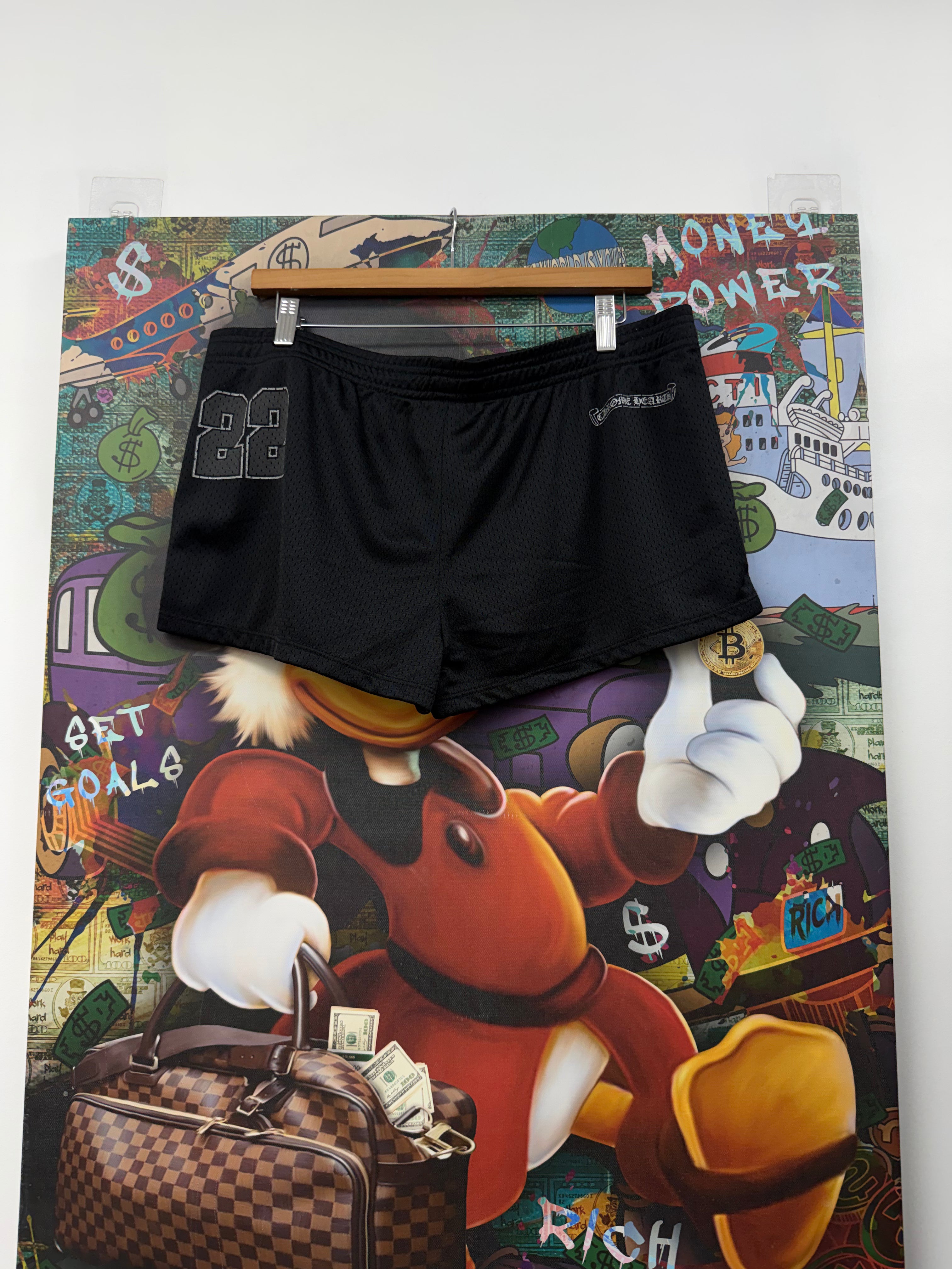 Chrome Hearts Black Mesh CH Logo Shorts