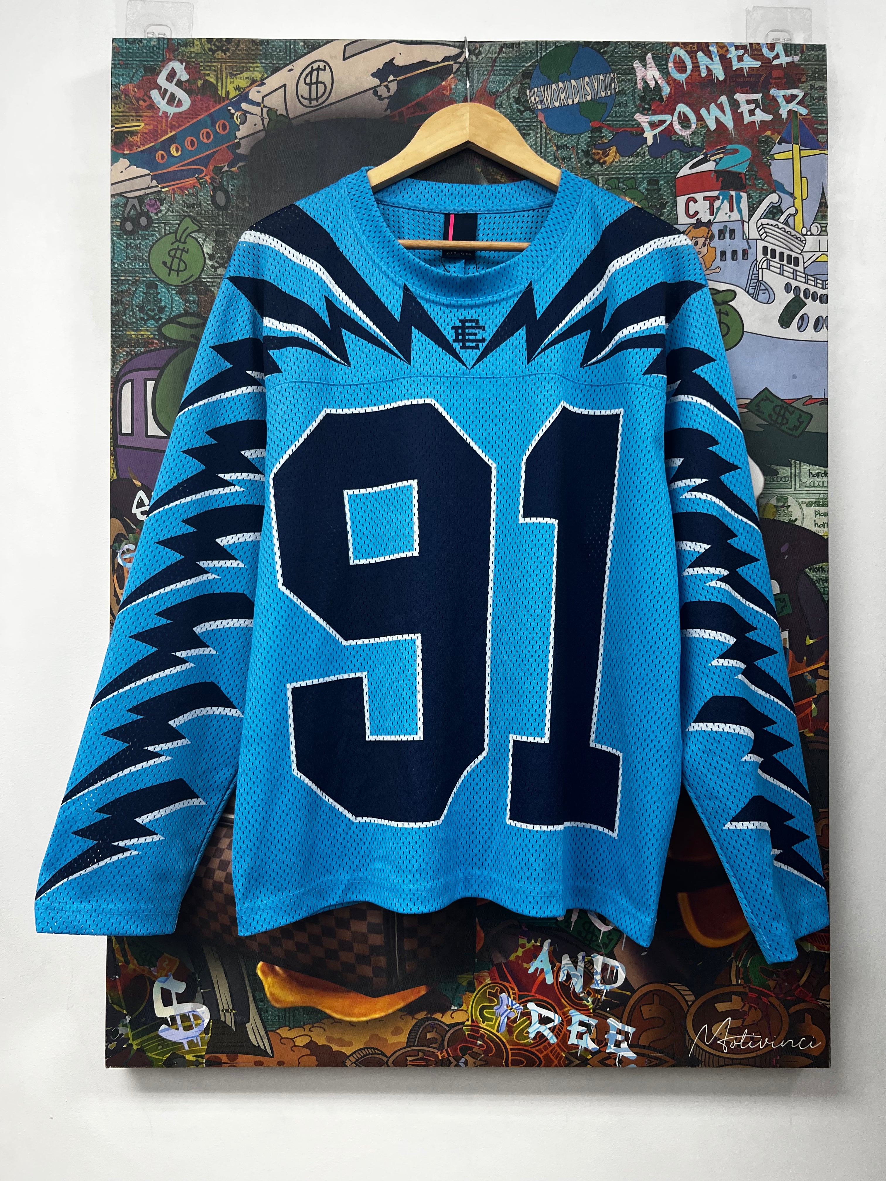 Eric Emanuel Navy Baby Blue Long Sleeve Jersey