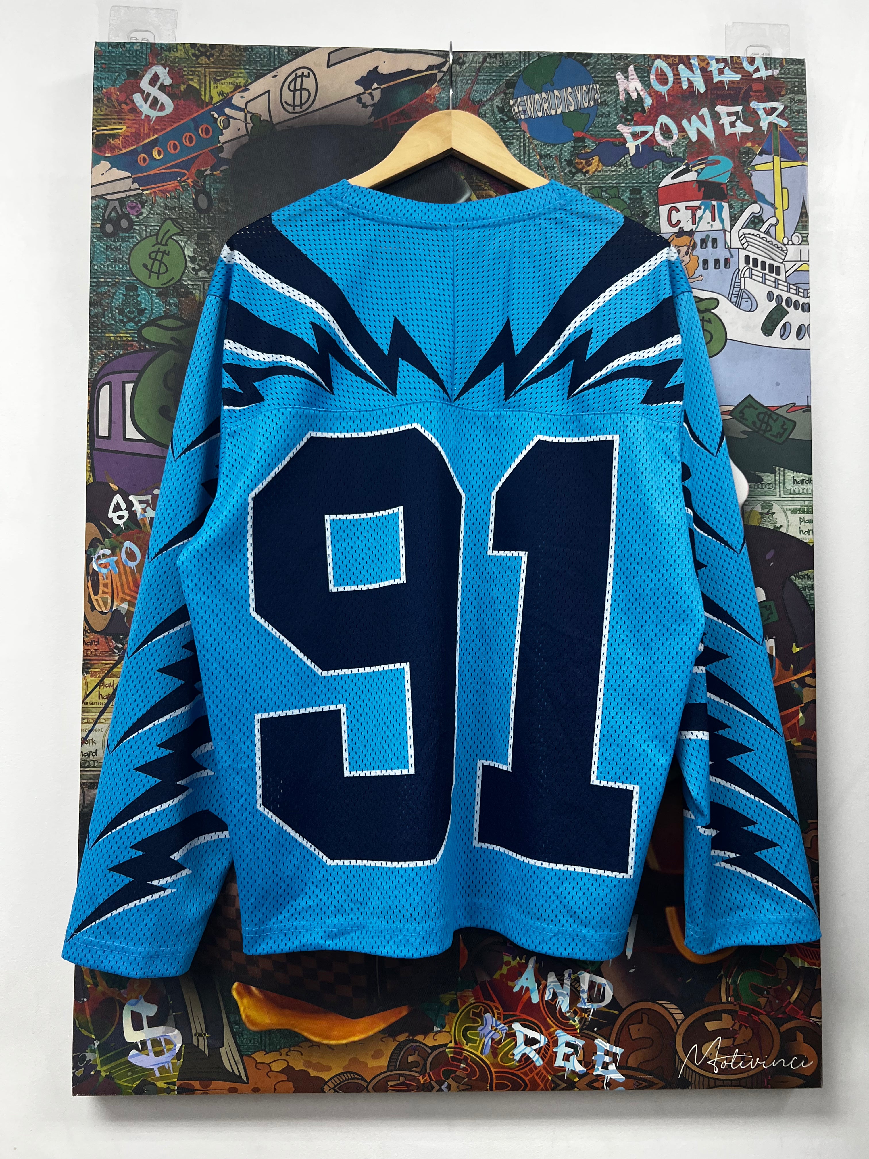 Eric Emanuel Navy Baby Blue Long Sleeve Jersey