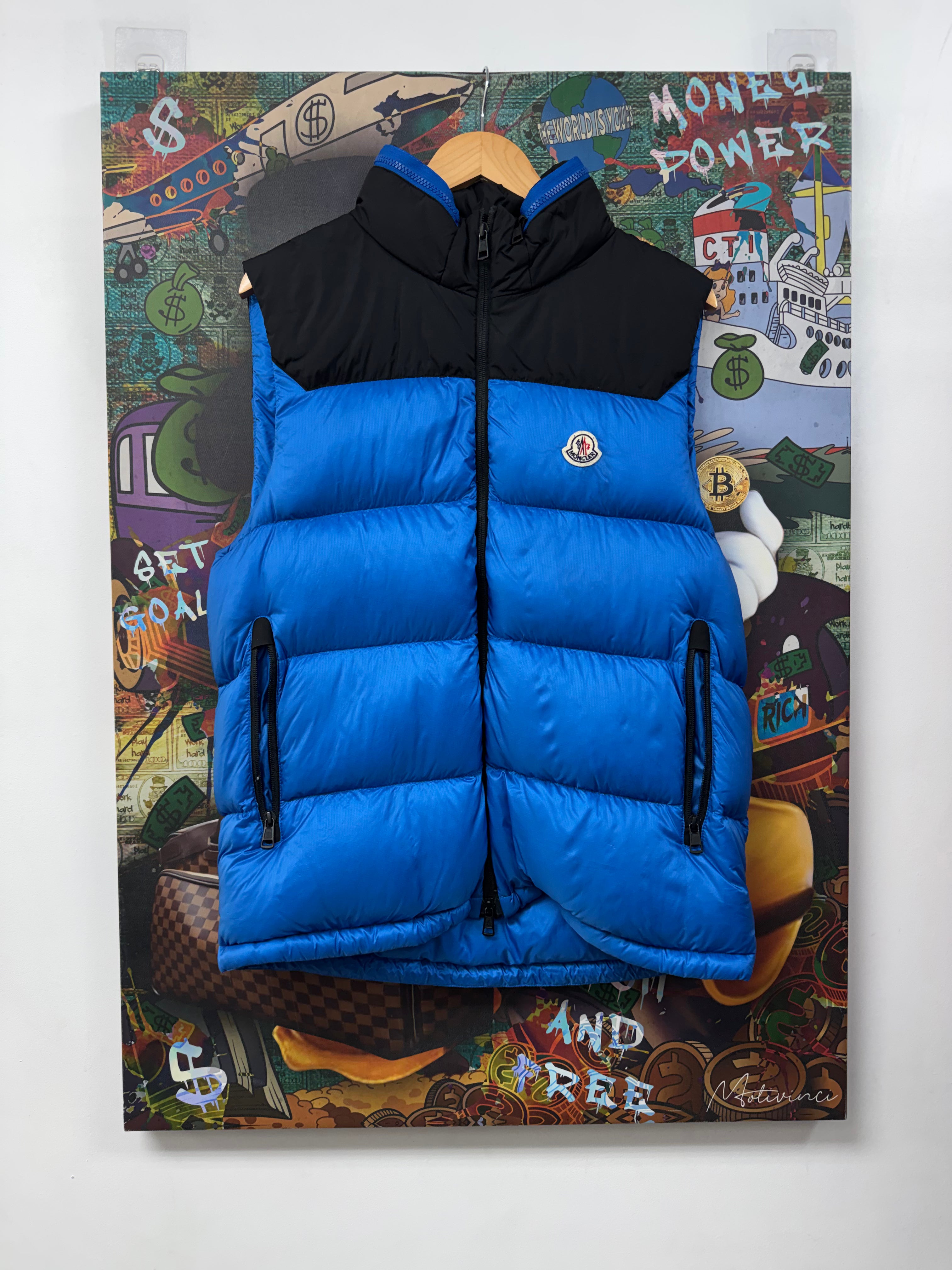 Moncler Black Blue Ophrys Puffer Vest