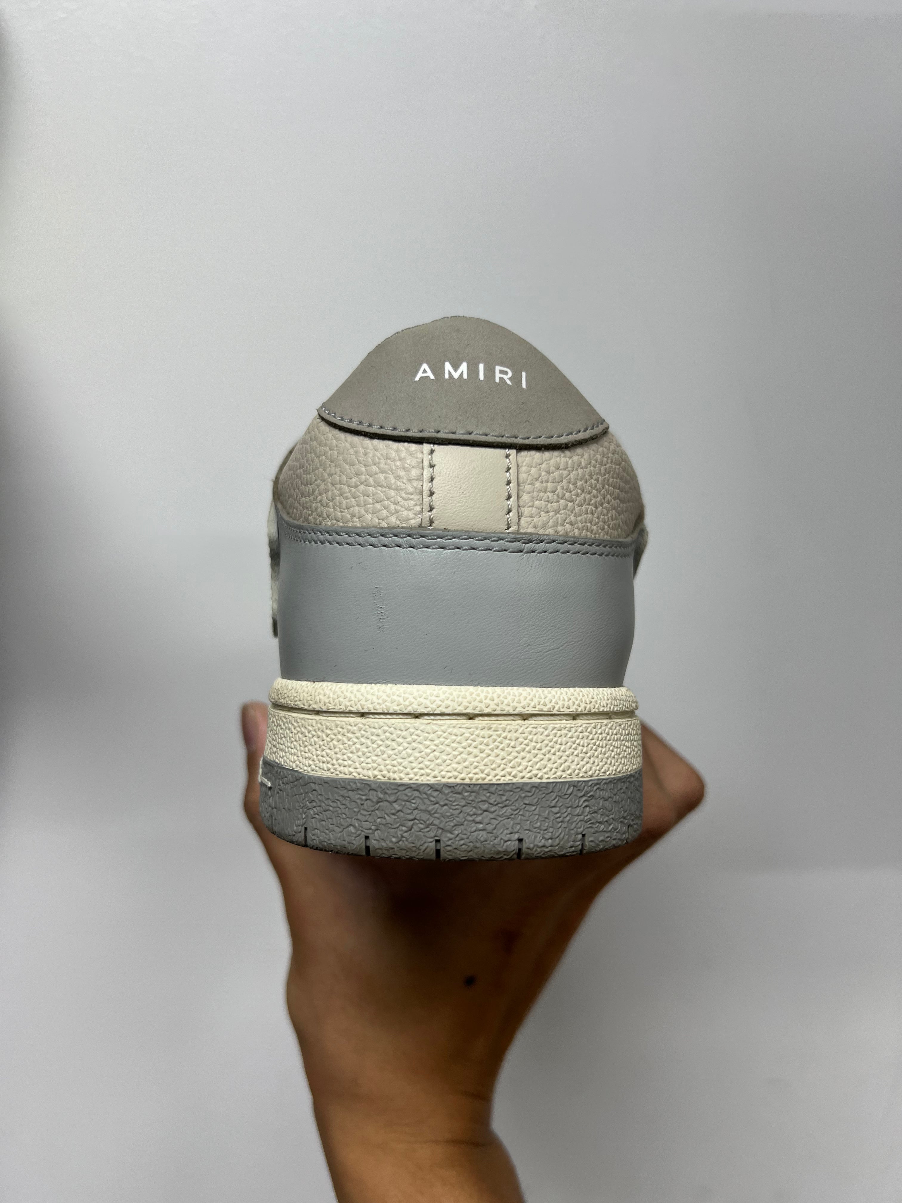 Amiri Grey Cream Skel Top Low Sneakers