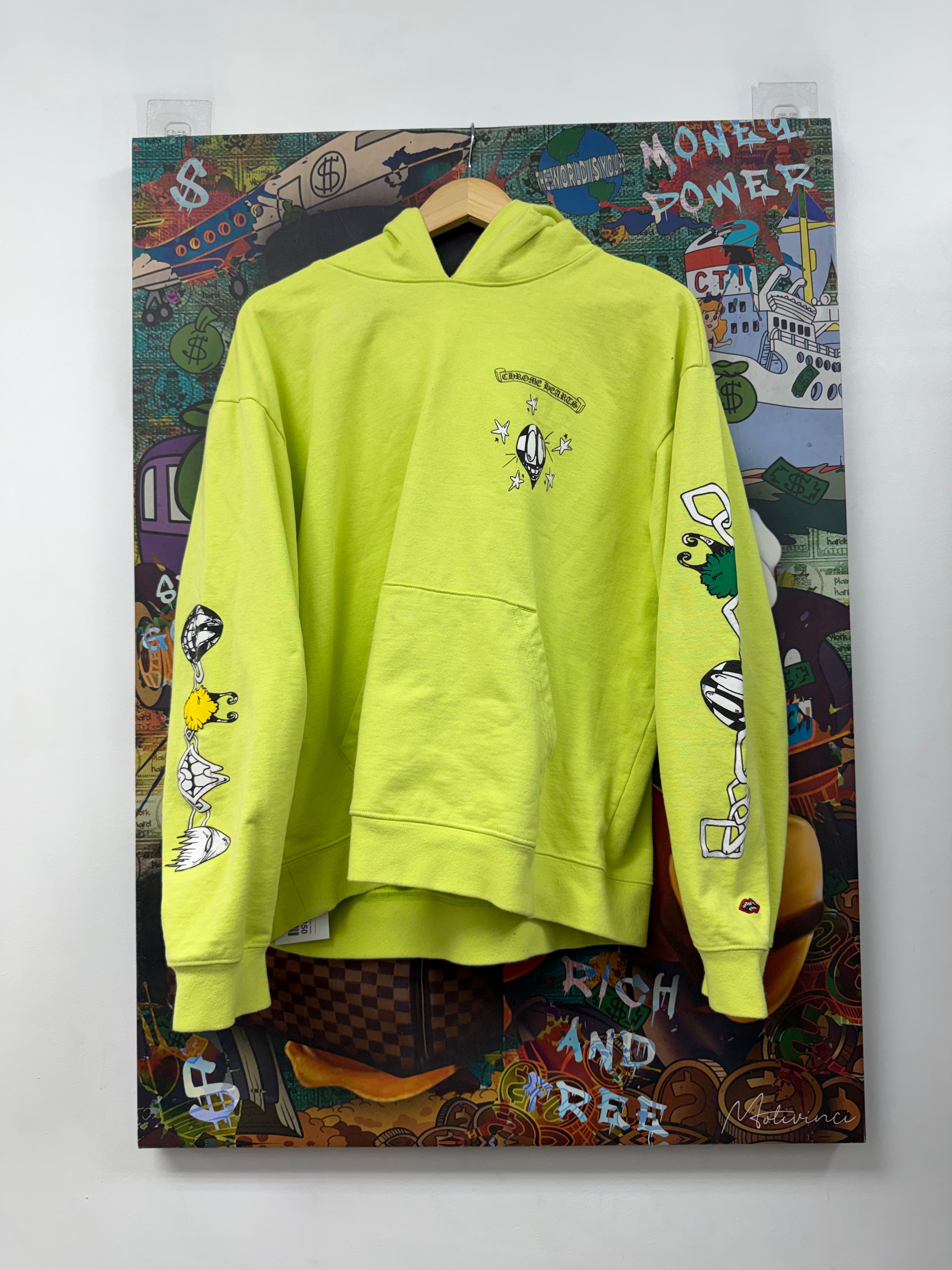 Chrome Hearts Matty Boy Link Lime Pullover Hoodie