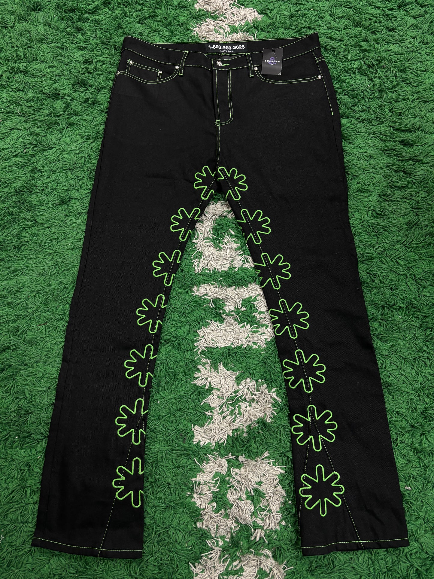 LostSHDWS Jeans Black Green Outline Used 40
