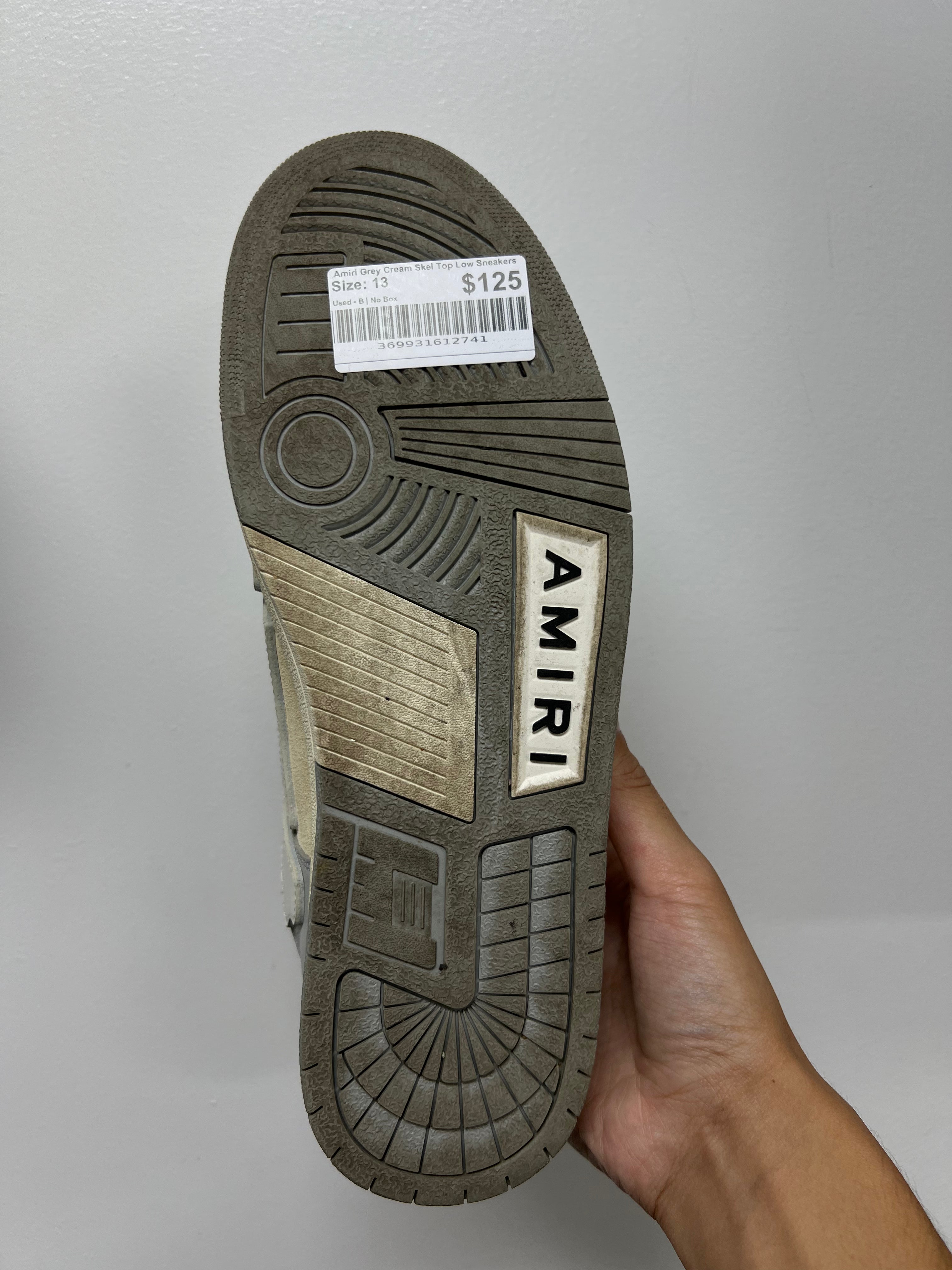 Amiri Grey Cream Skel Top Low Sneakers