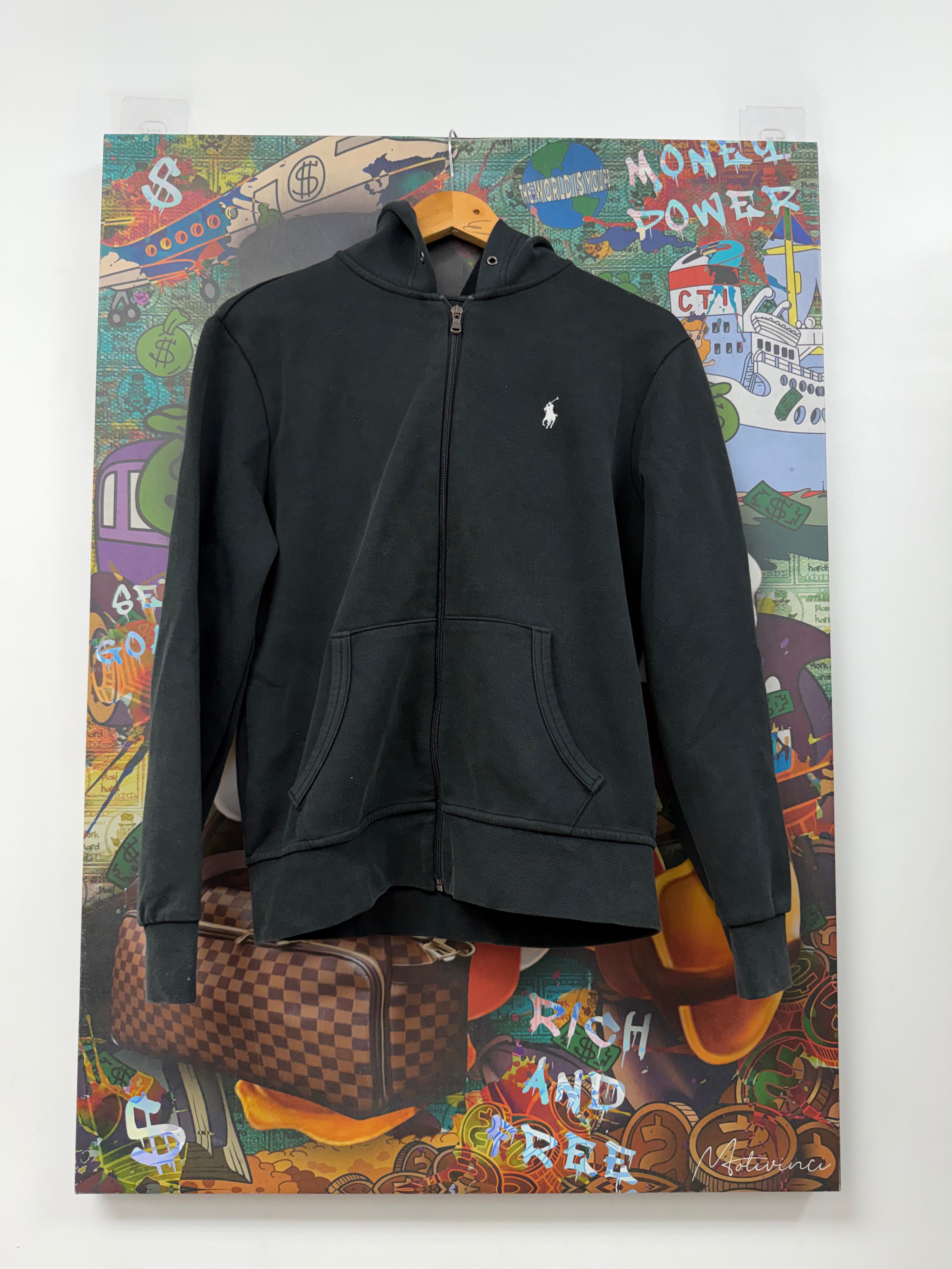 Polo Black White Tech Zip Up