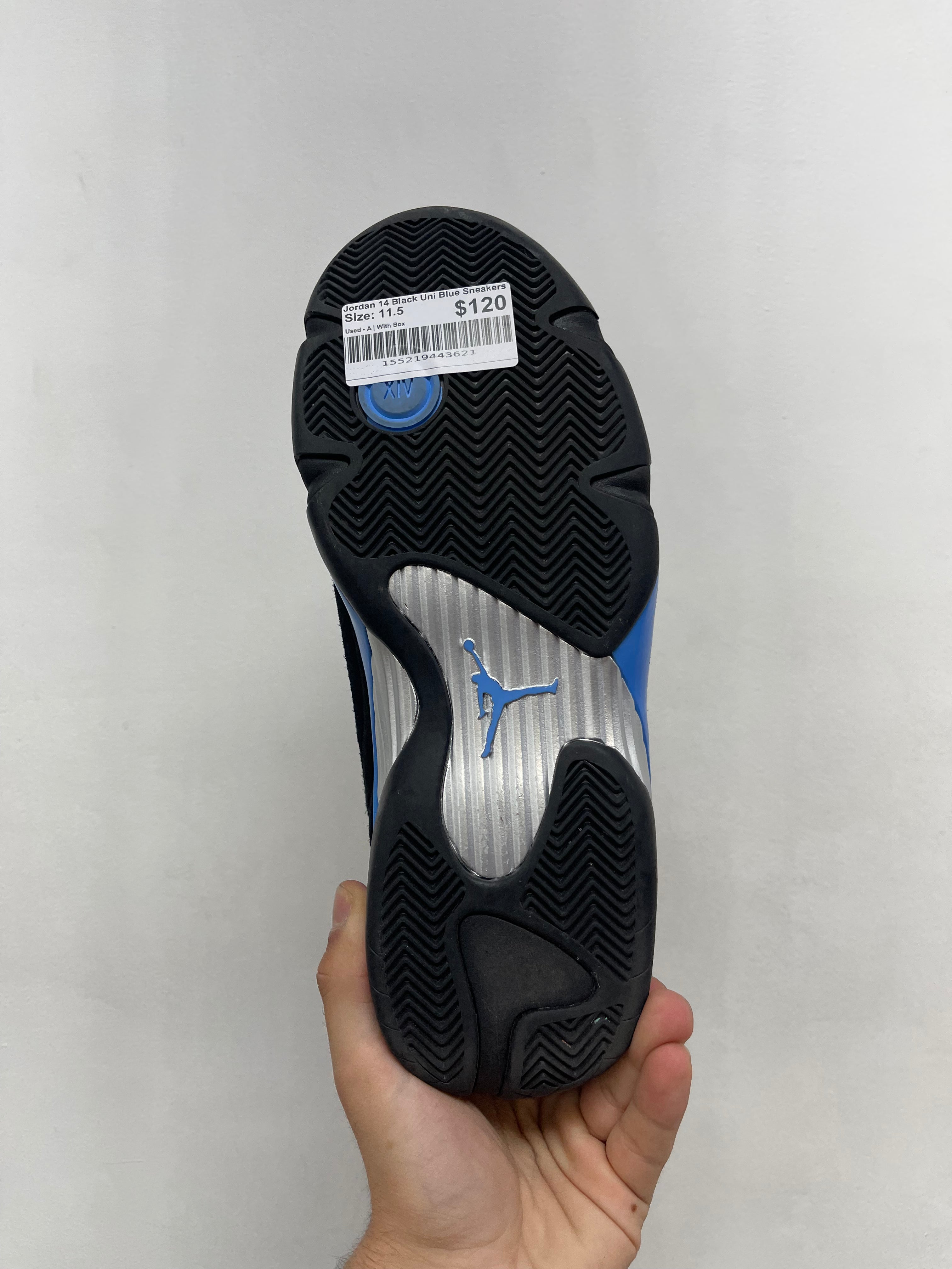 Jordan 14 Black Uni Blue Sneakers